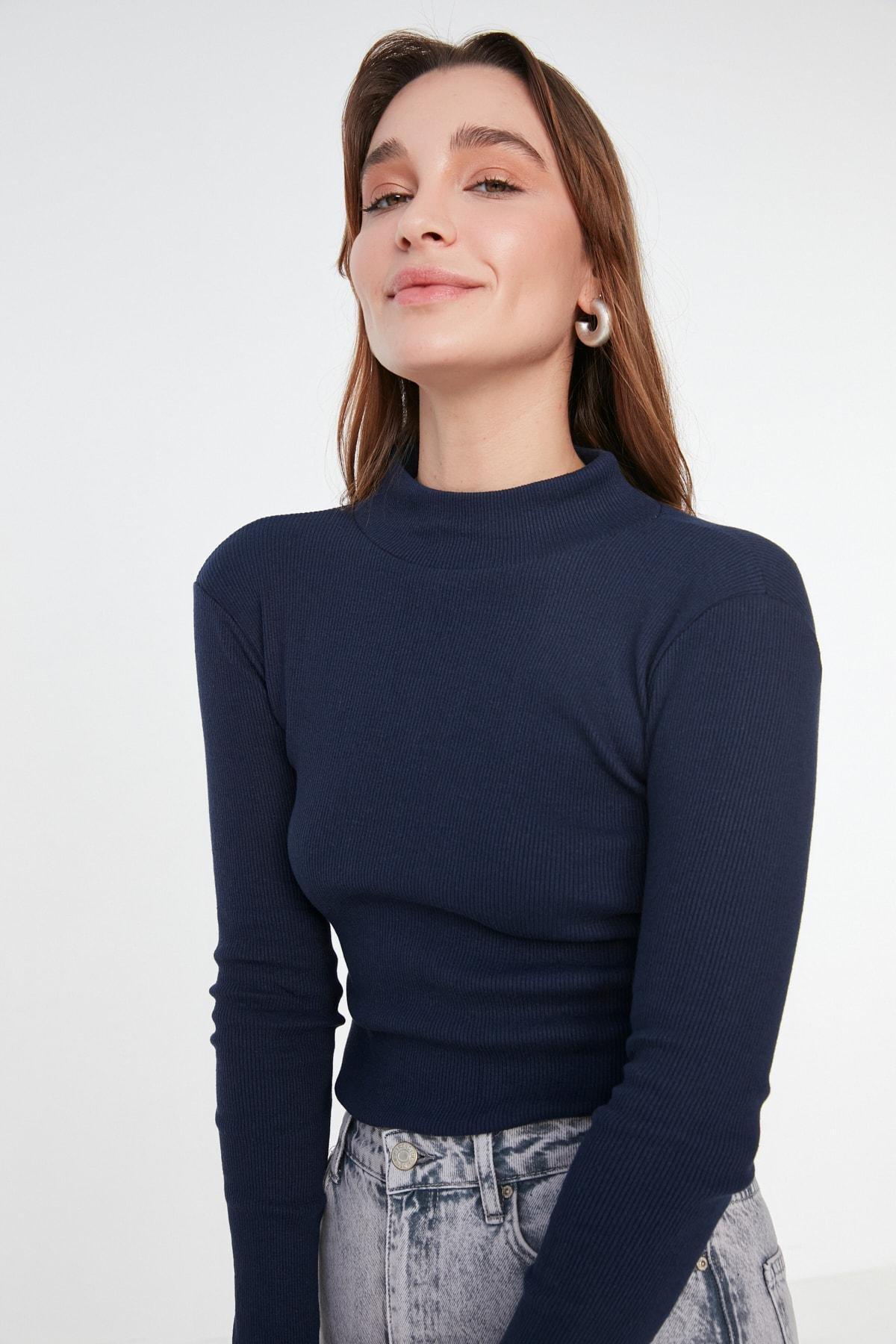 Blue Fitted Blouse, , large image number 2