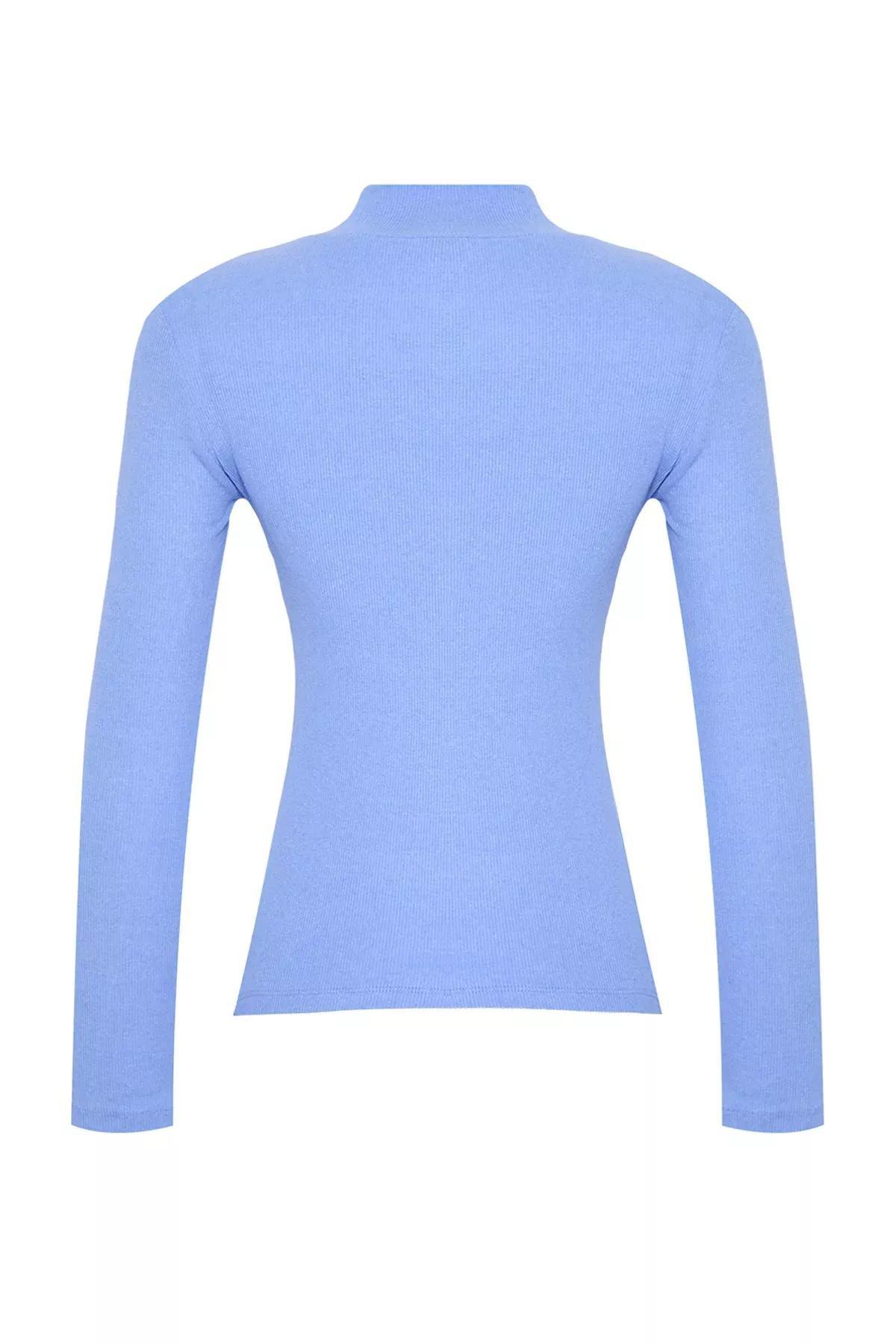 Blue Fitted Blouse, Blue, large image number 5