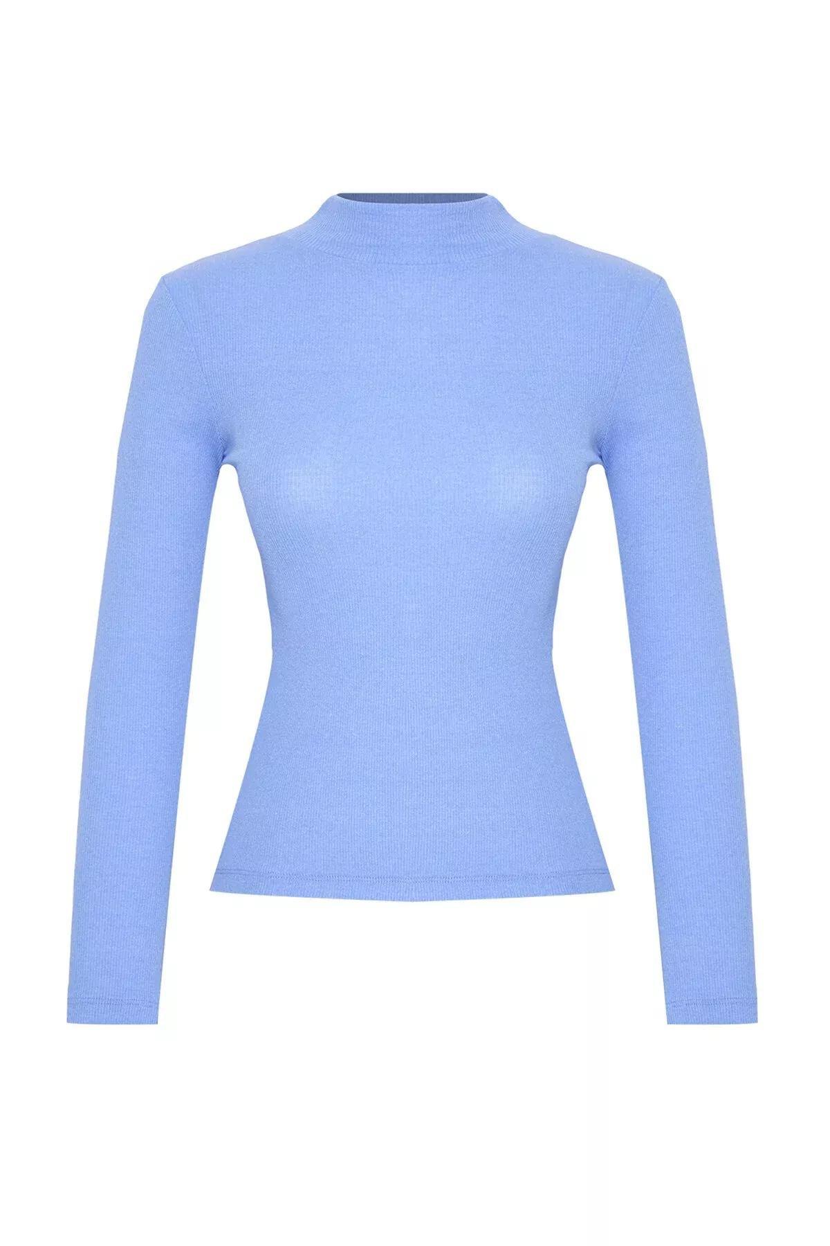 Blue Fitted Blouse, Blue, large image number 6