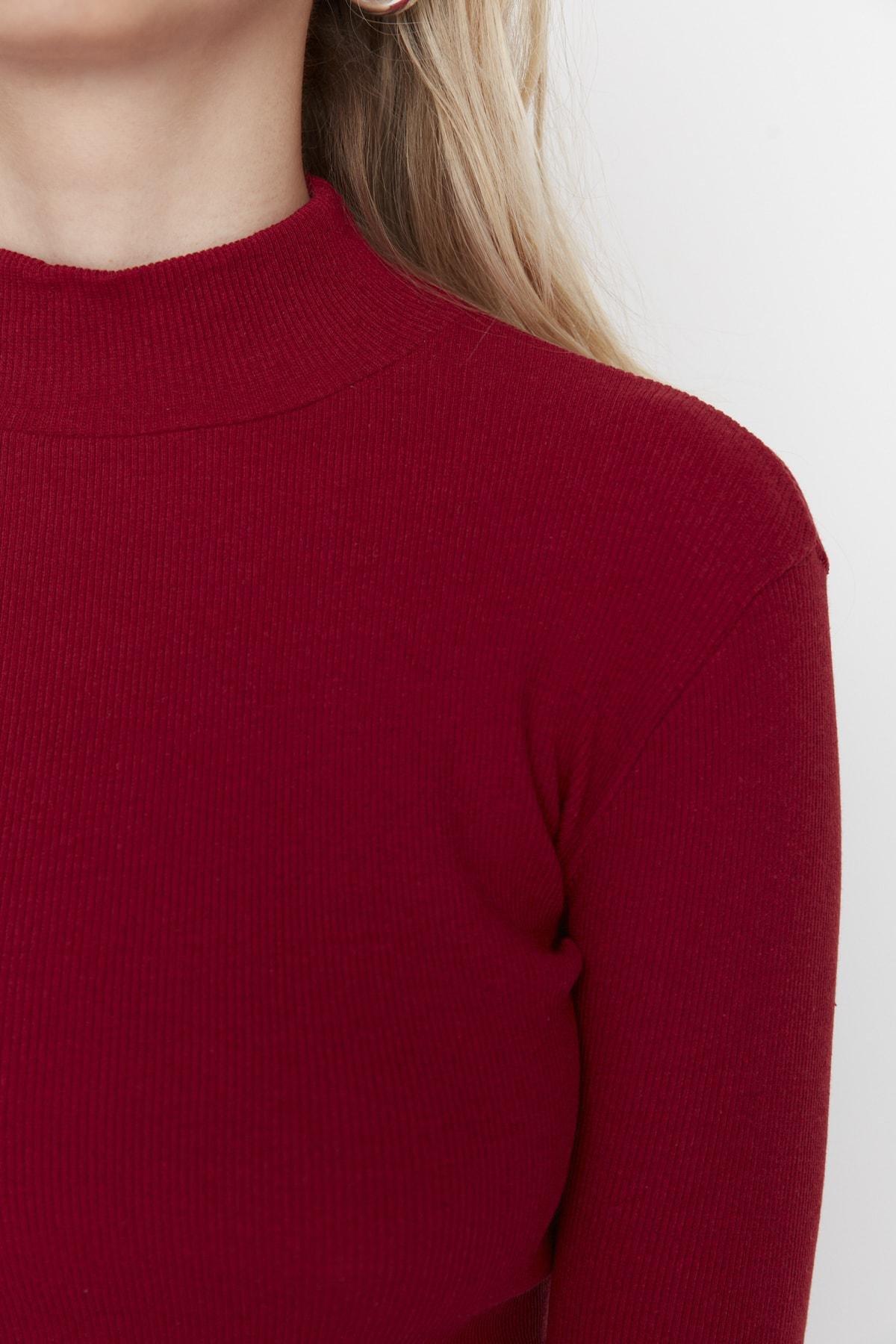 Burgundy Fitted Blouse, , large image number 2