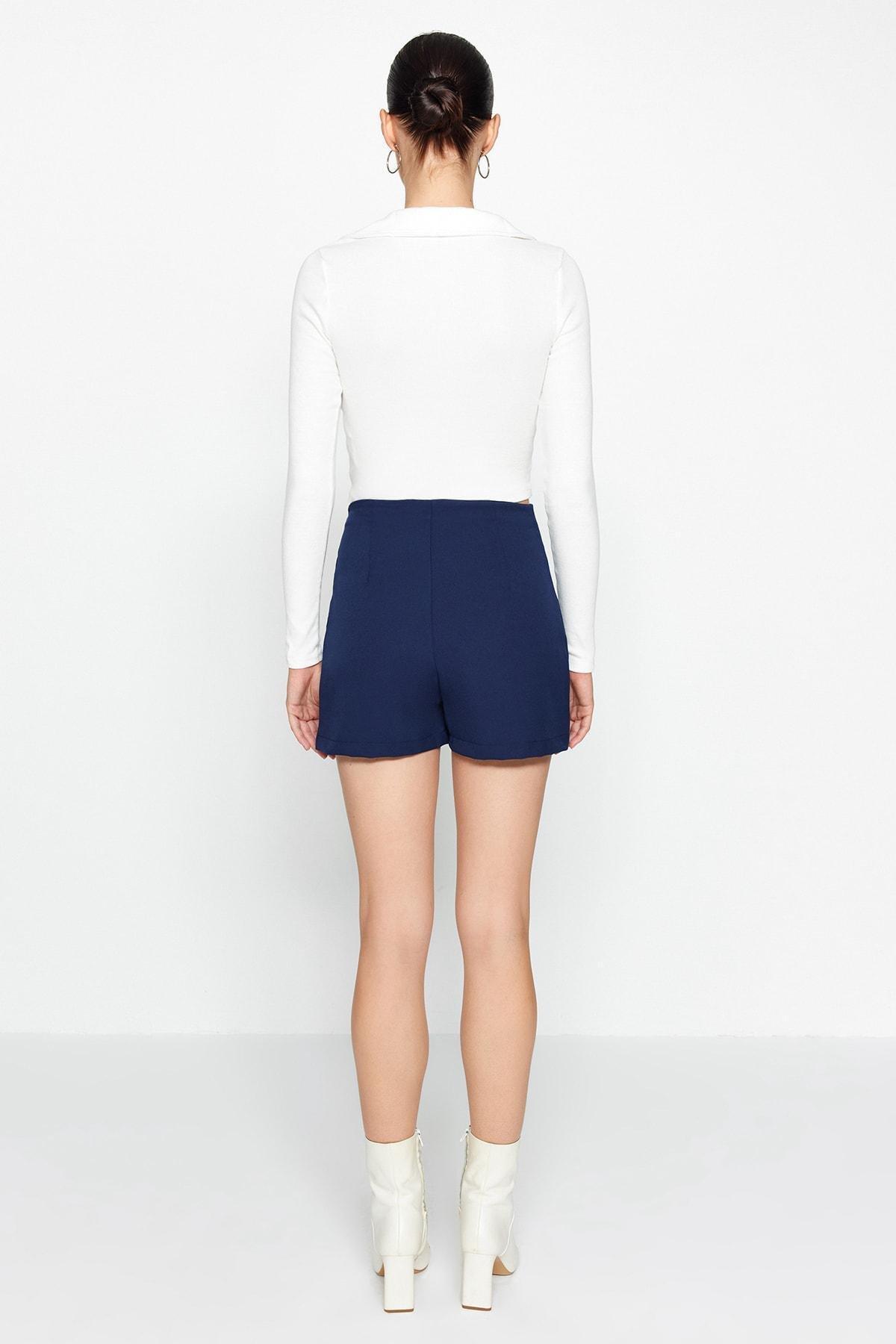 Blue Lace-Up Detail Skort, , large image number 4