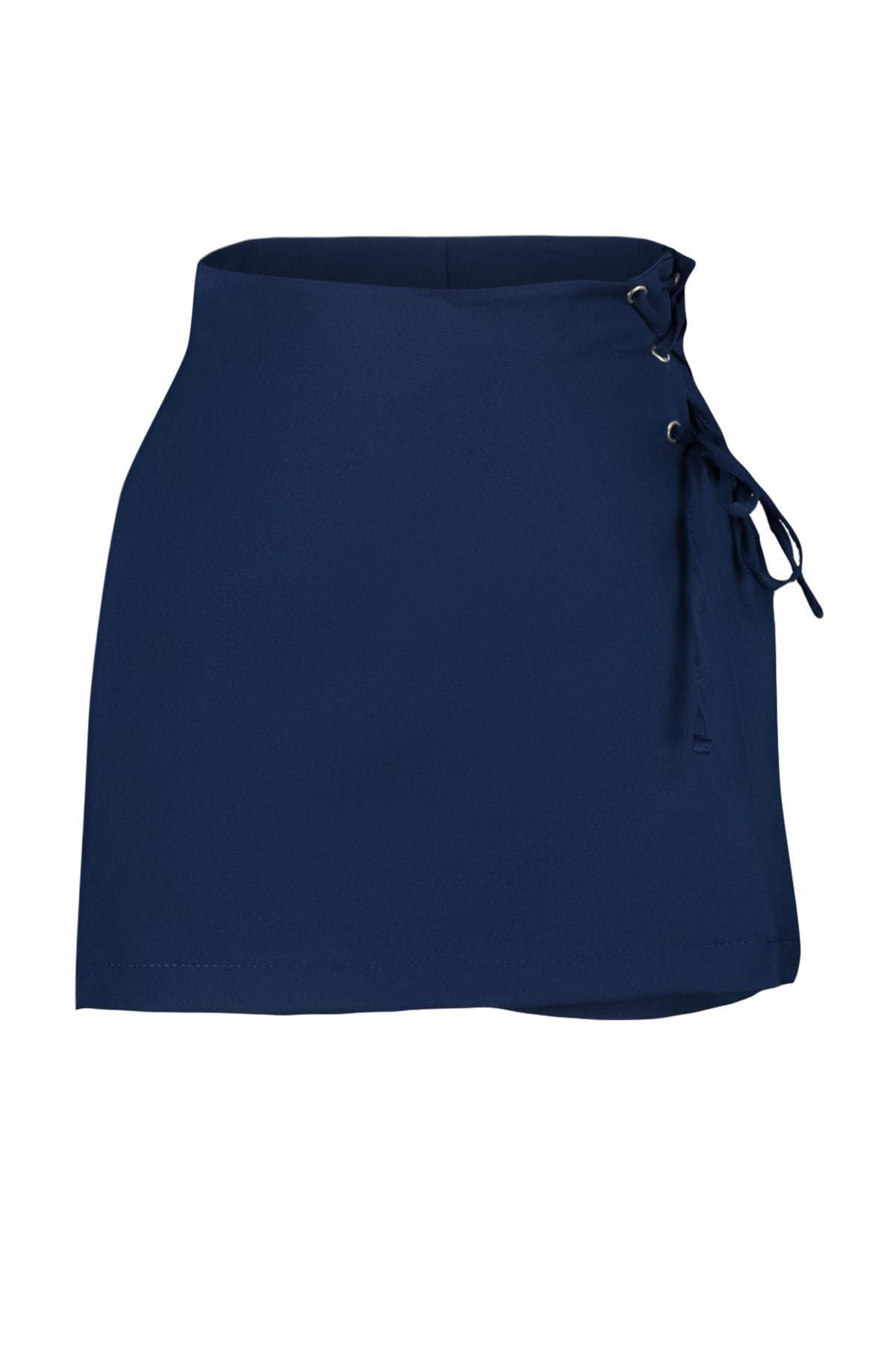 Blue Lace-Up Detail Skort, , large image number 6