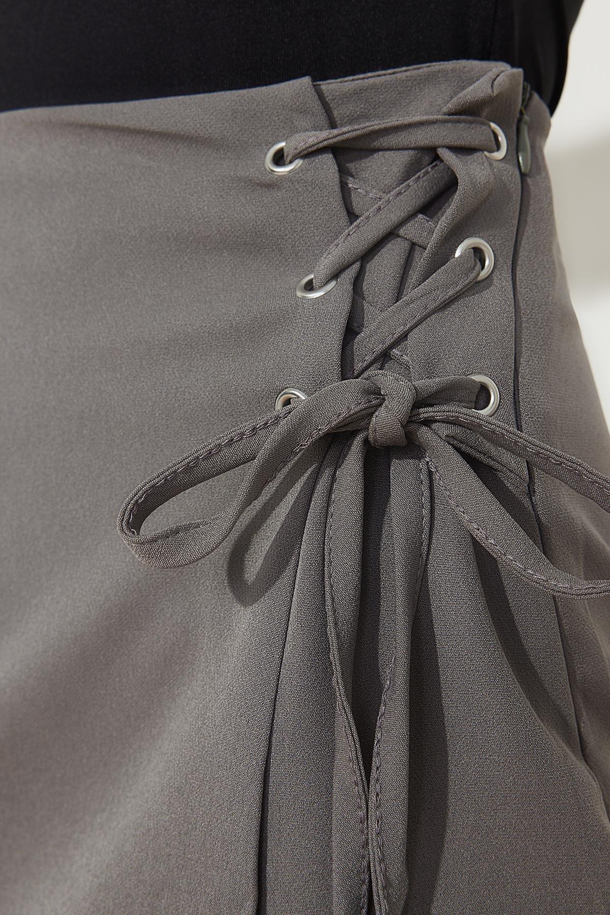 Grey Lace-Up Detail Skort, , large image number 4