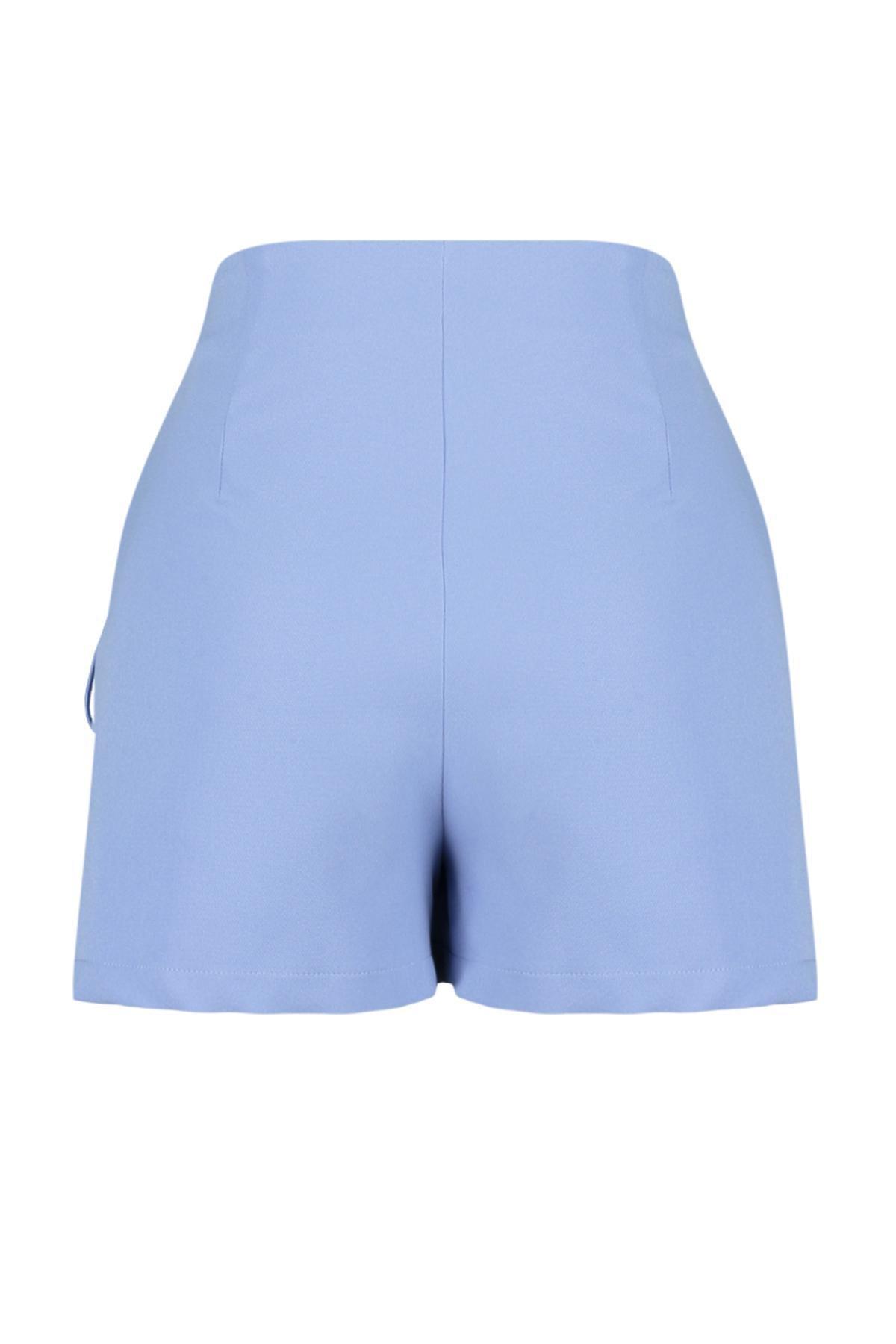Blue High Waist Skort, , large image number 6
