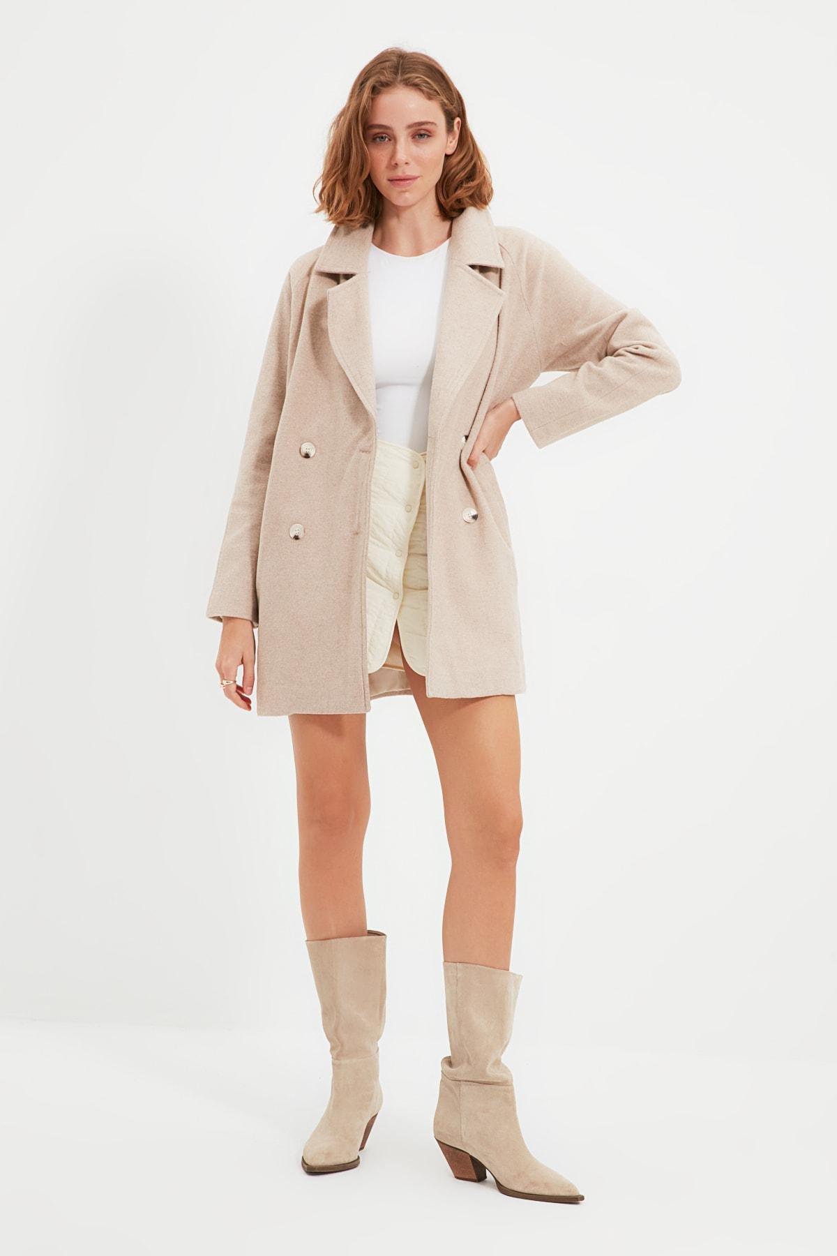 Gray Double Midi Coat, , large image number 1