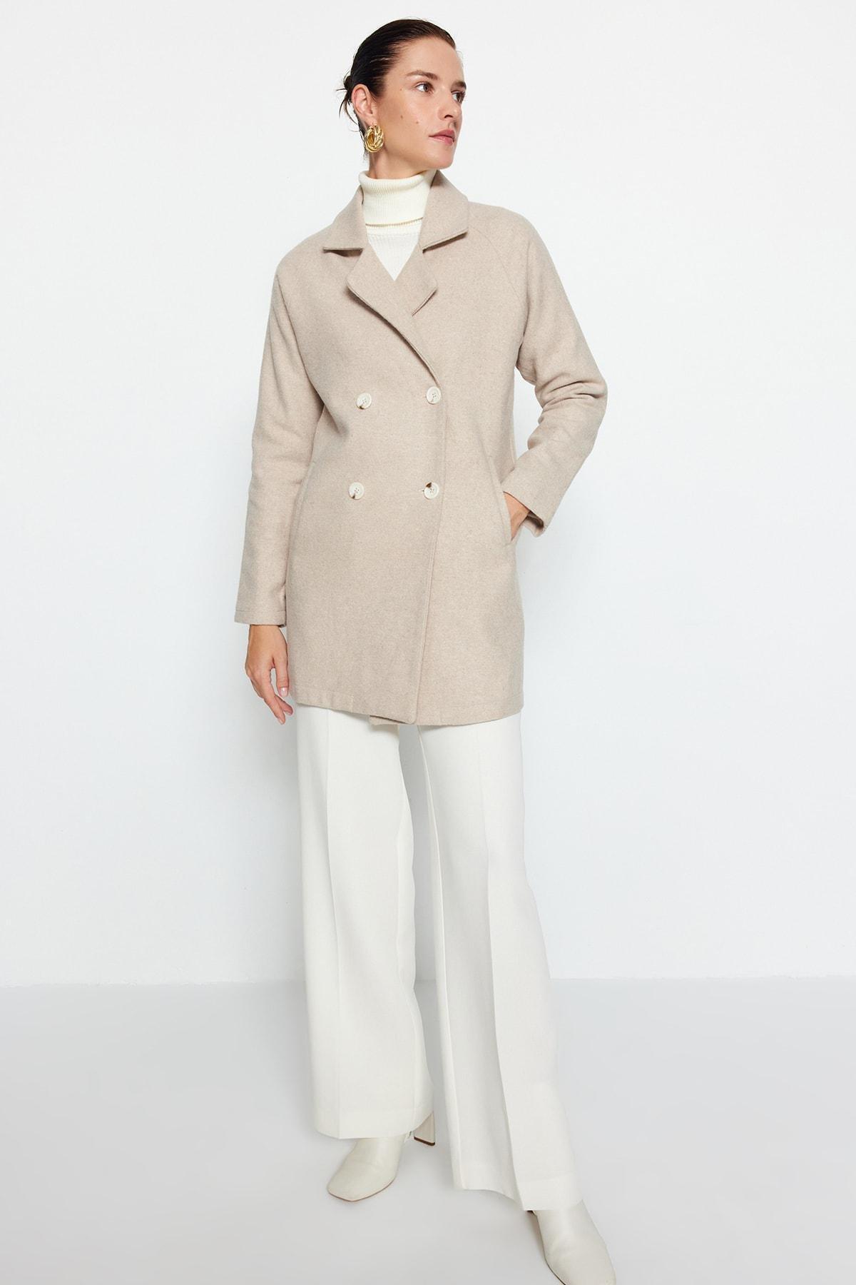 Gray Double Midi Coat, , large image number 2