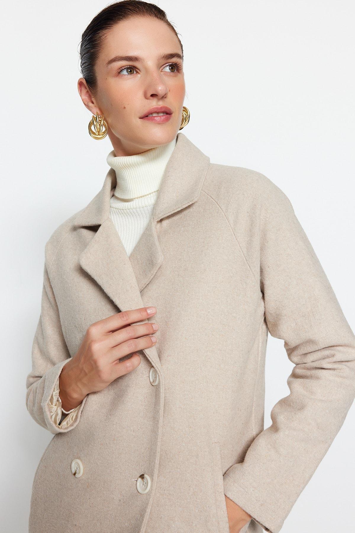 Gray Double Midi Coat, , large image number 8
