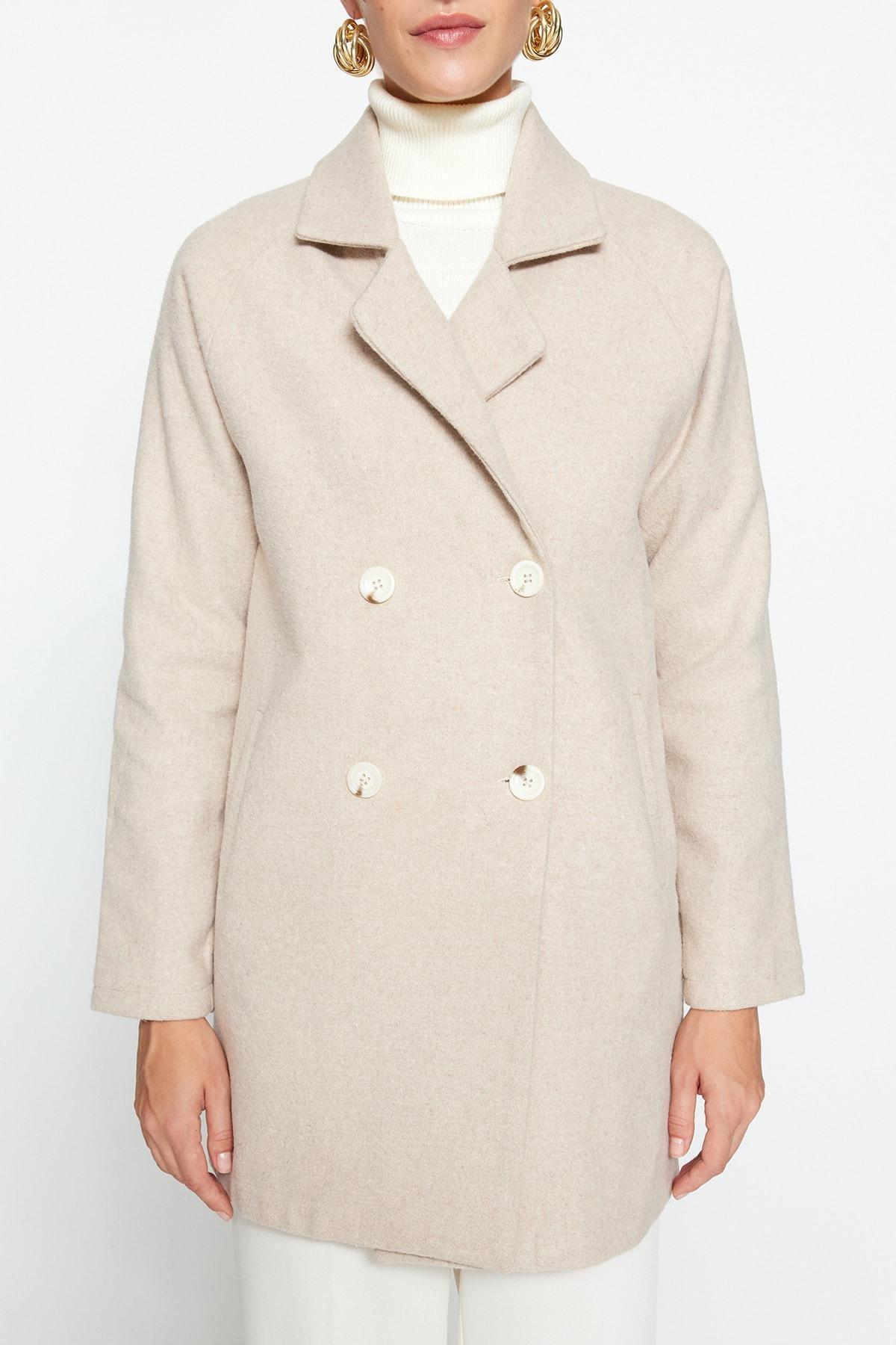 Trendyol - Gray Double Midi Coat