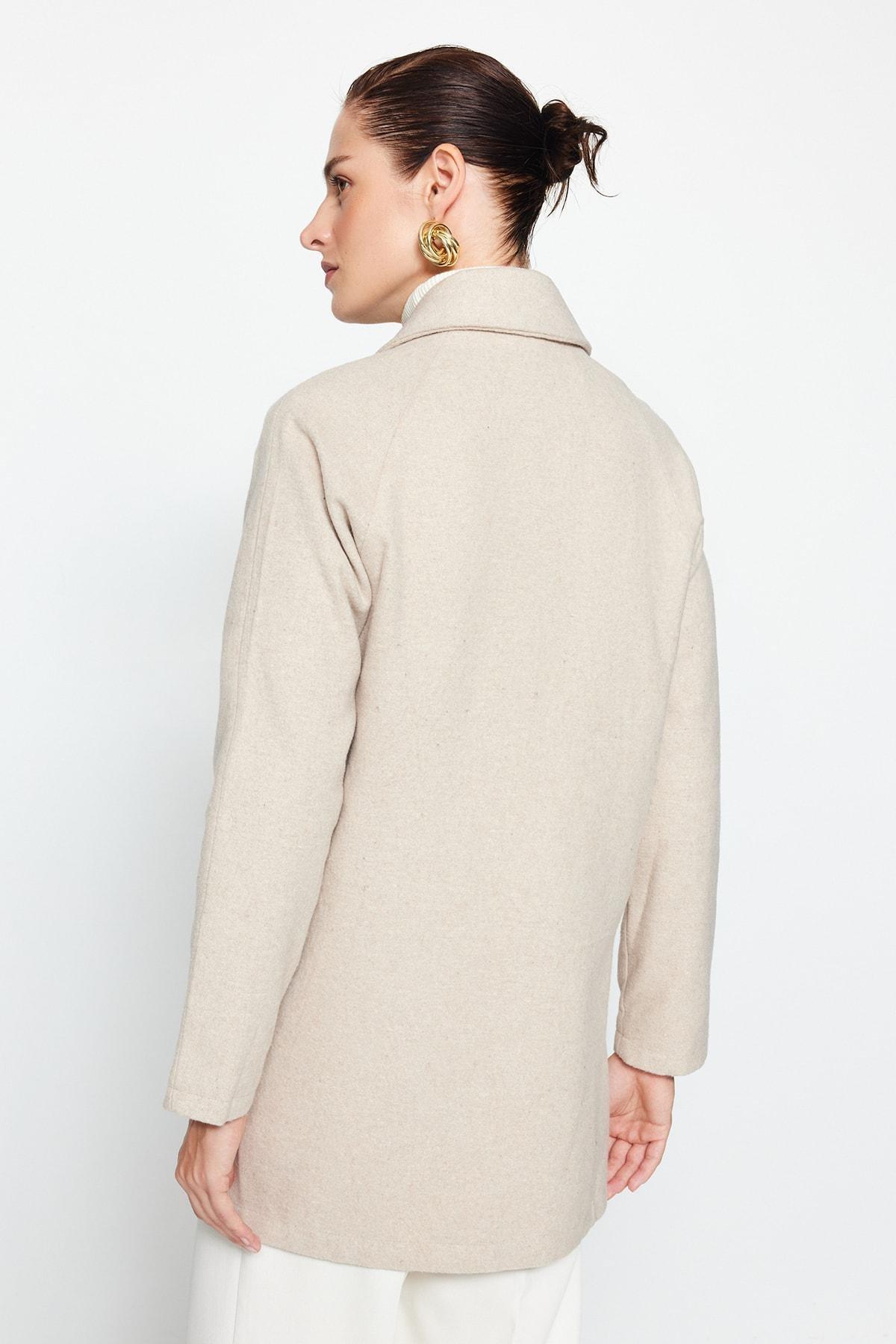 Gray Double Midi Coat, , large image number 12