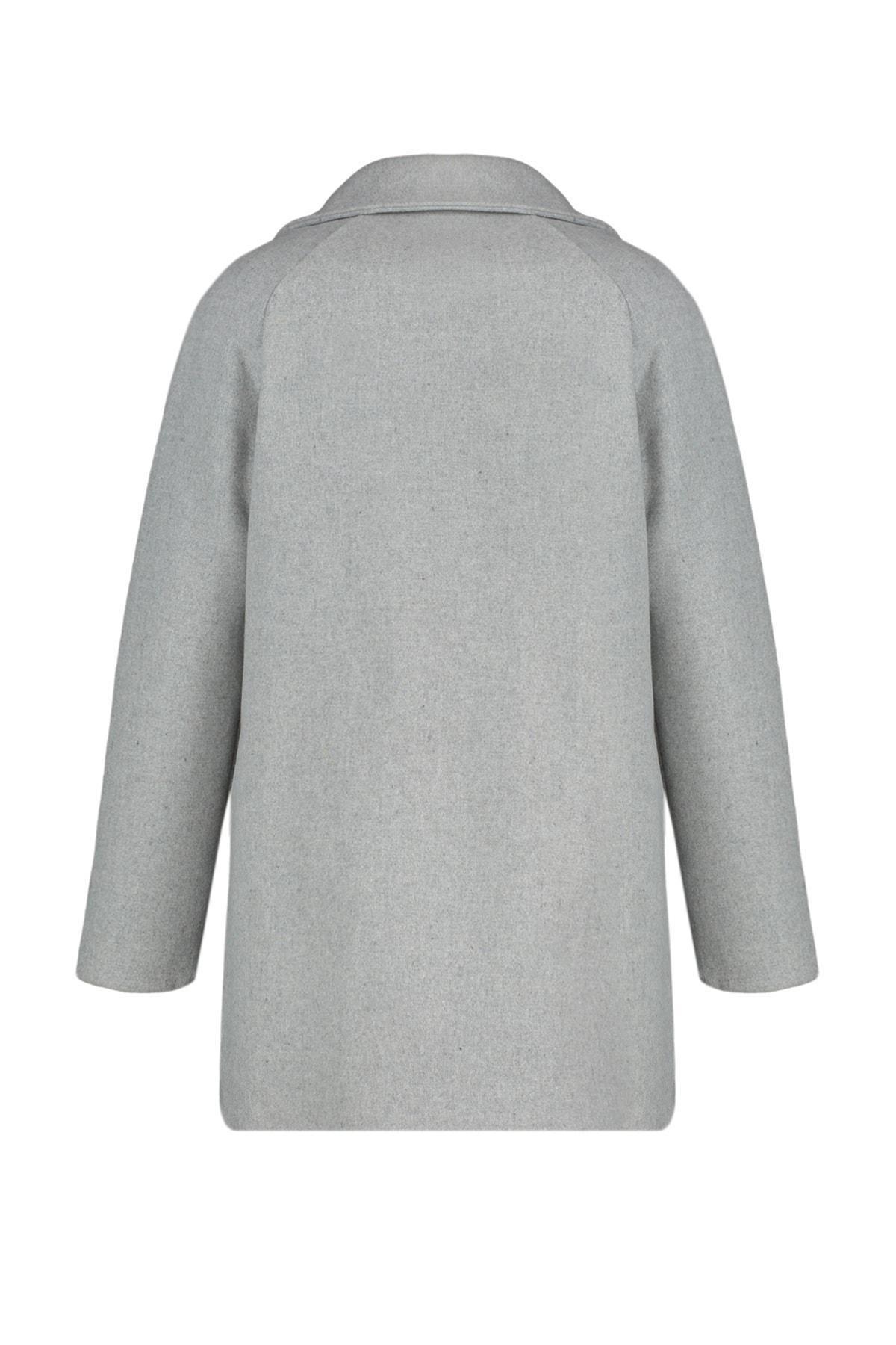 Gray Double Midi Coat, , large image number 13