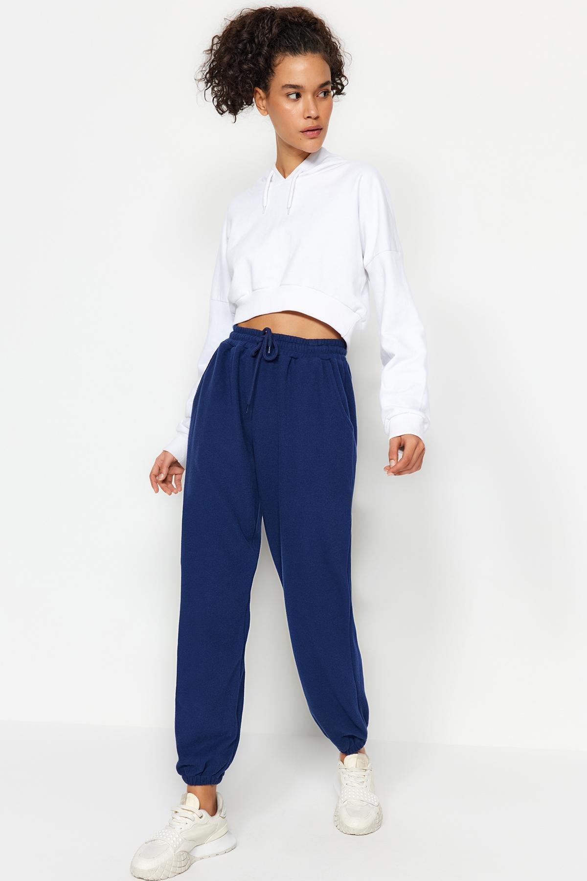 Navy Pocketed Sportswear Sweatpants, , large image number 0