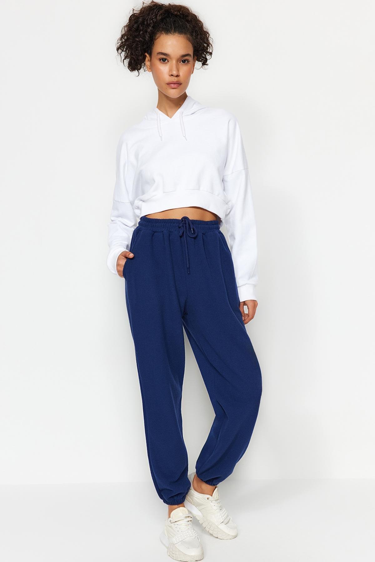 Navy Pocketed Sportswear Sweatpants, , large image number 2