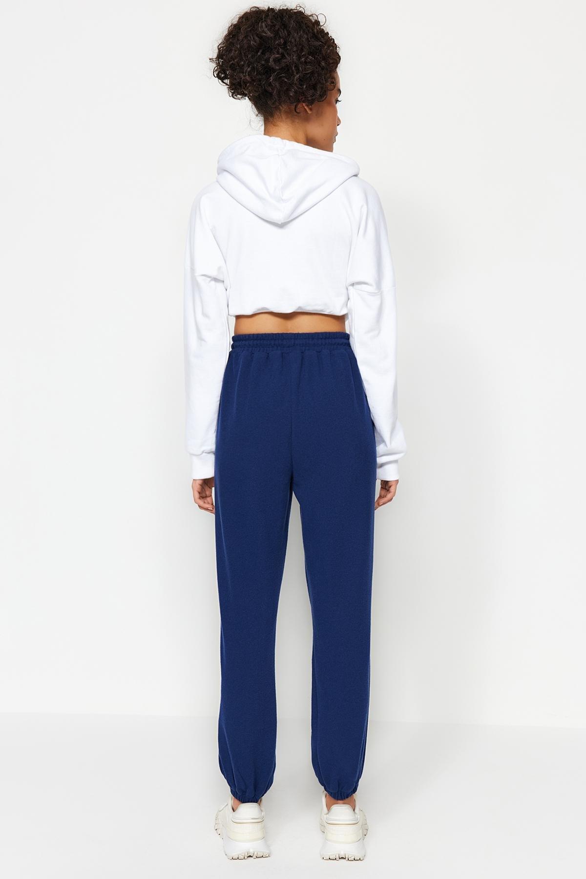 Navy Pocketed Sportswear Sweatpants, , large image number 4