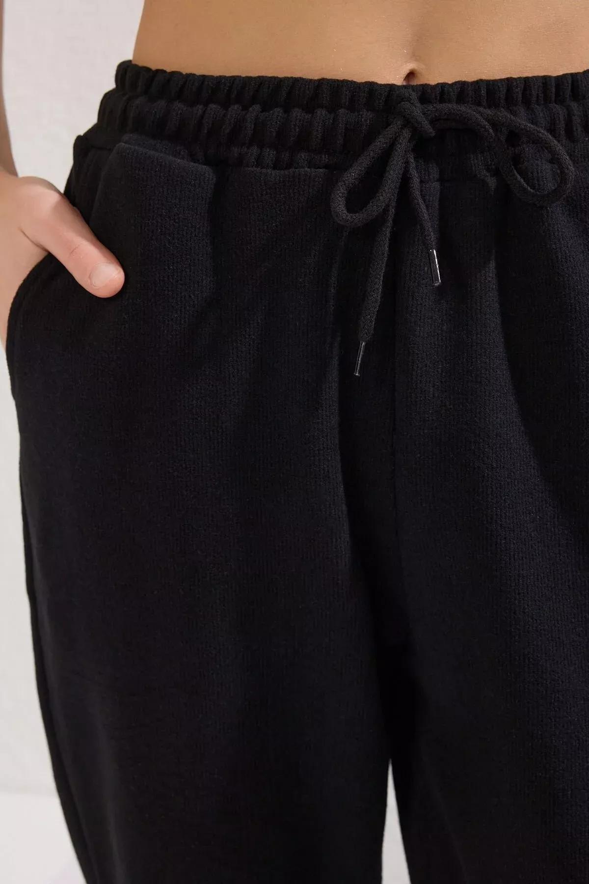 بنطال رياضي بجيوب، أسود, BLACK, large image number 4