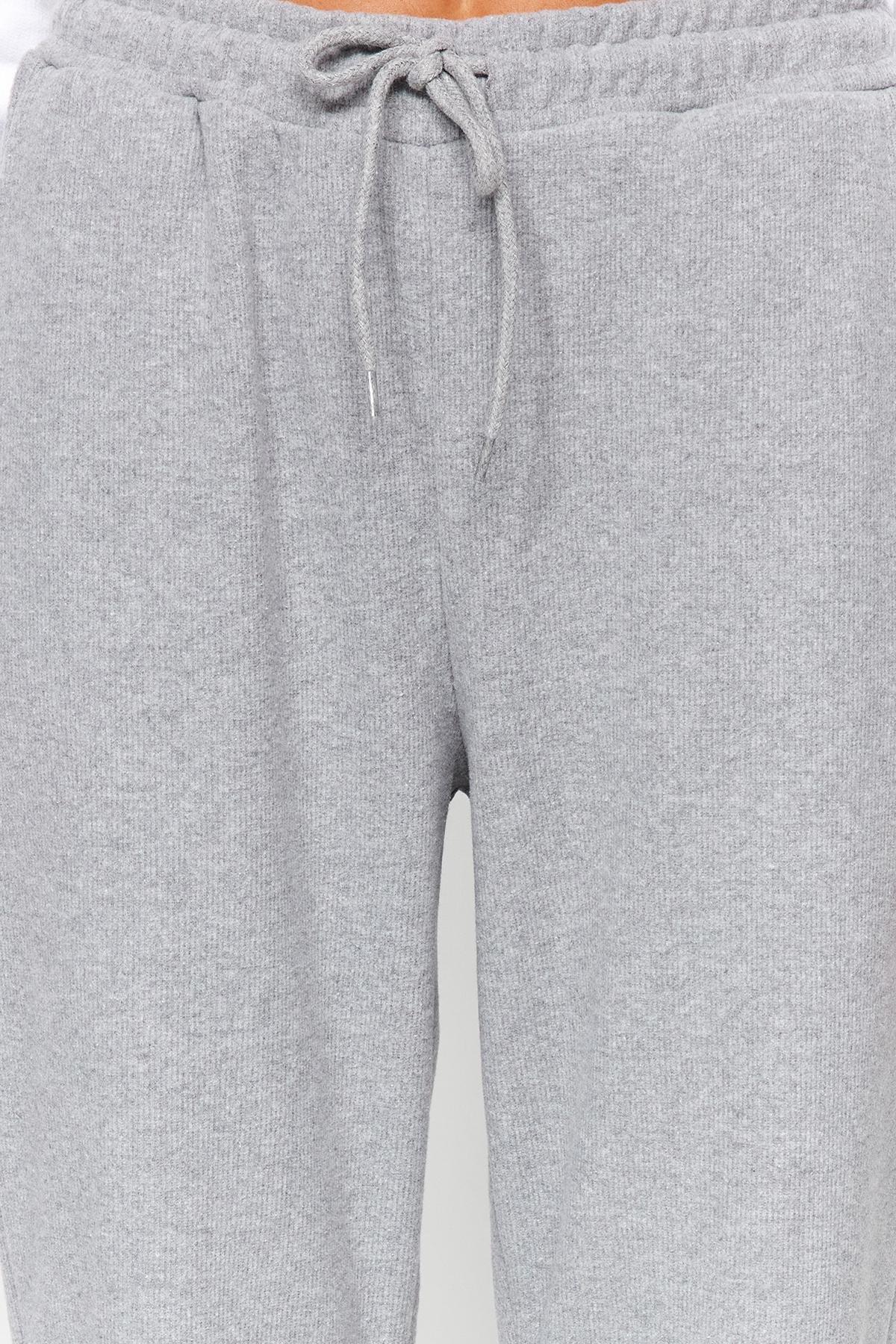 Grey Knitted Sports Sweatpants, , large image number 9