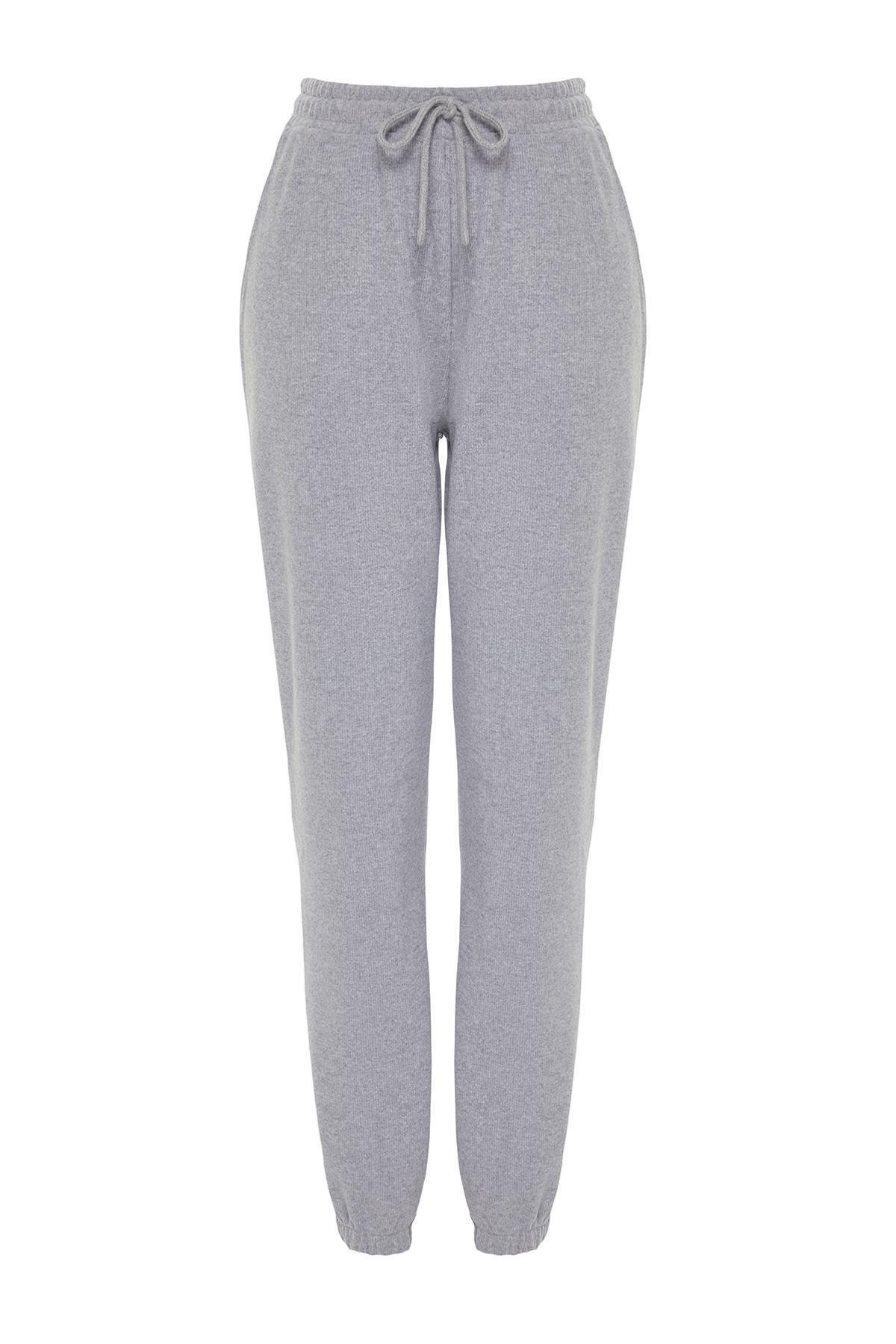 Grey Knitted Sports Sweatpants, , large image number 11