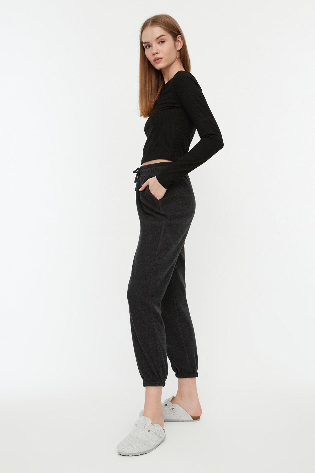 Grey Knitted Sports Sweatpants, , large image number 12