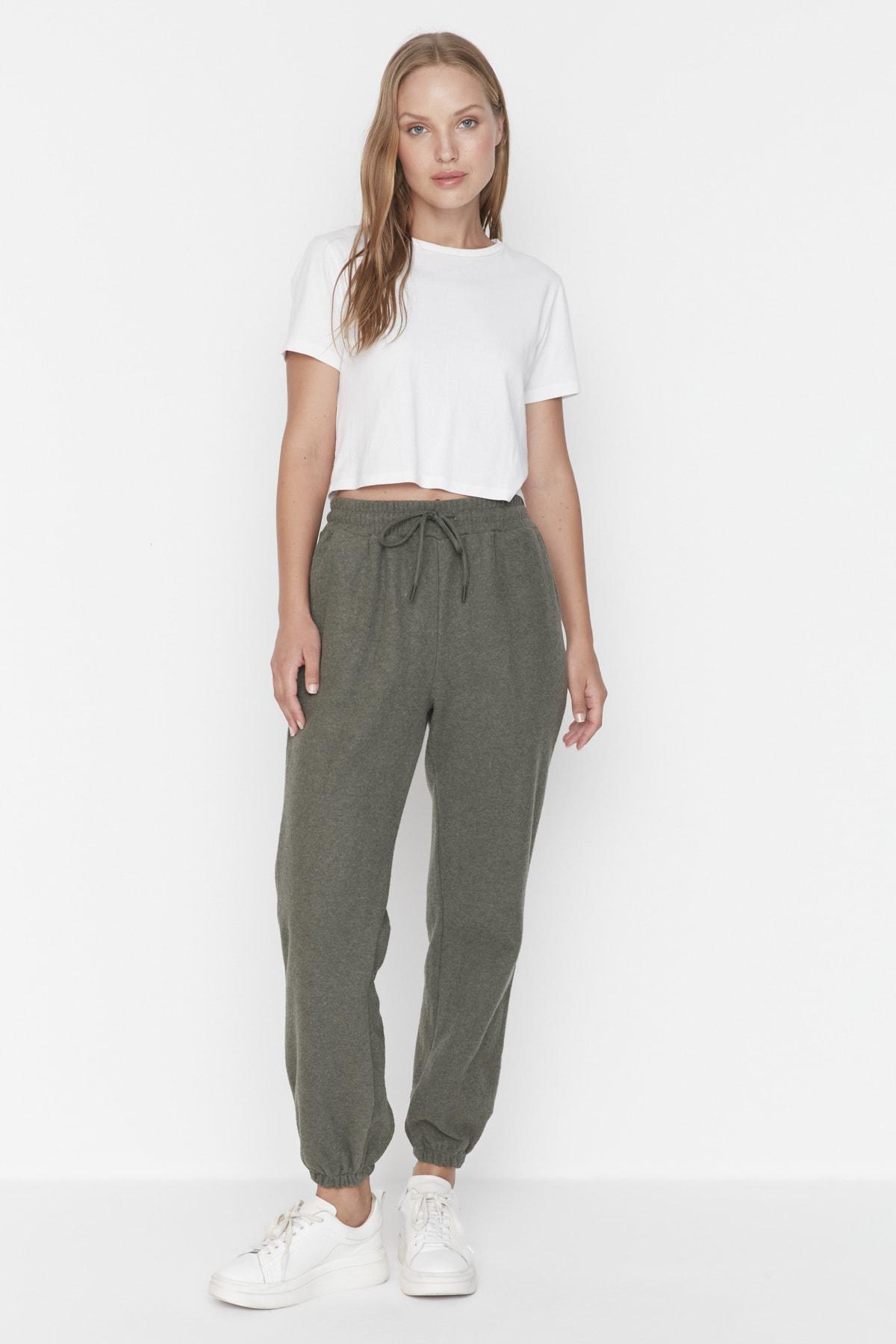 Khaki Relaxed Sweatpants, , large image number 0