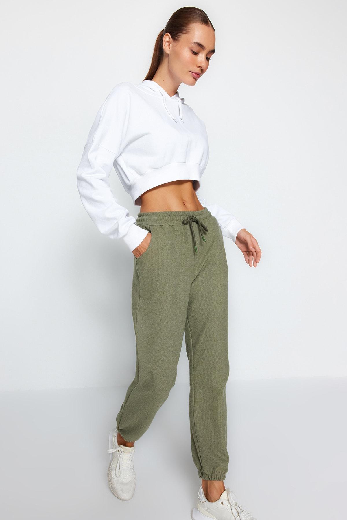 Khaki Relaxed Sweatpants, , large image number 1