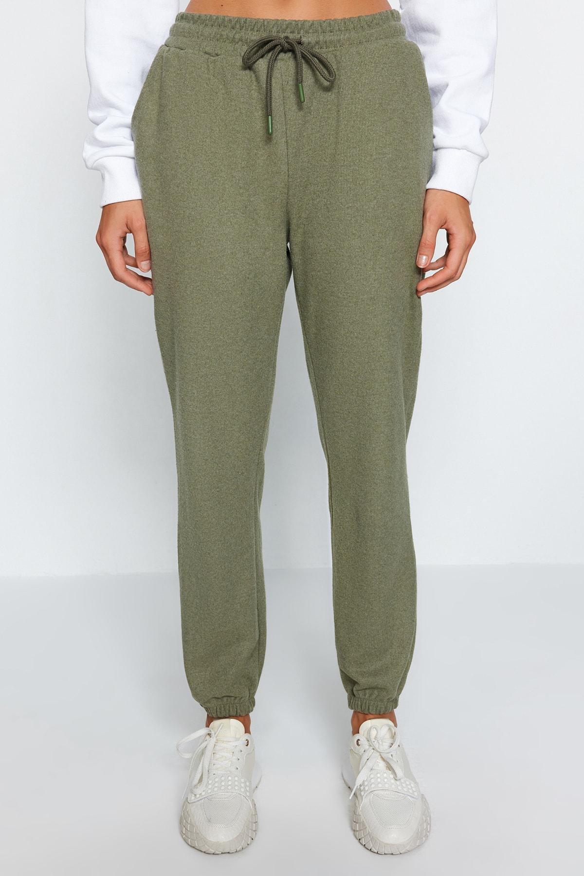 Khaki Relaxed Sweatpants, , large image number 2