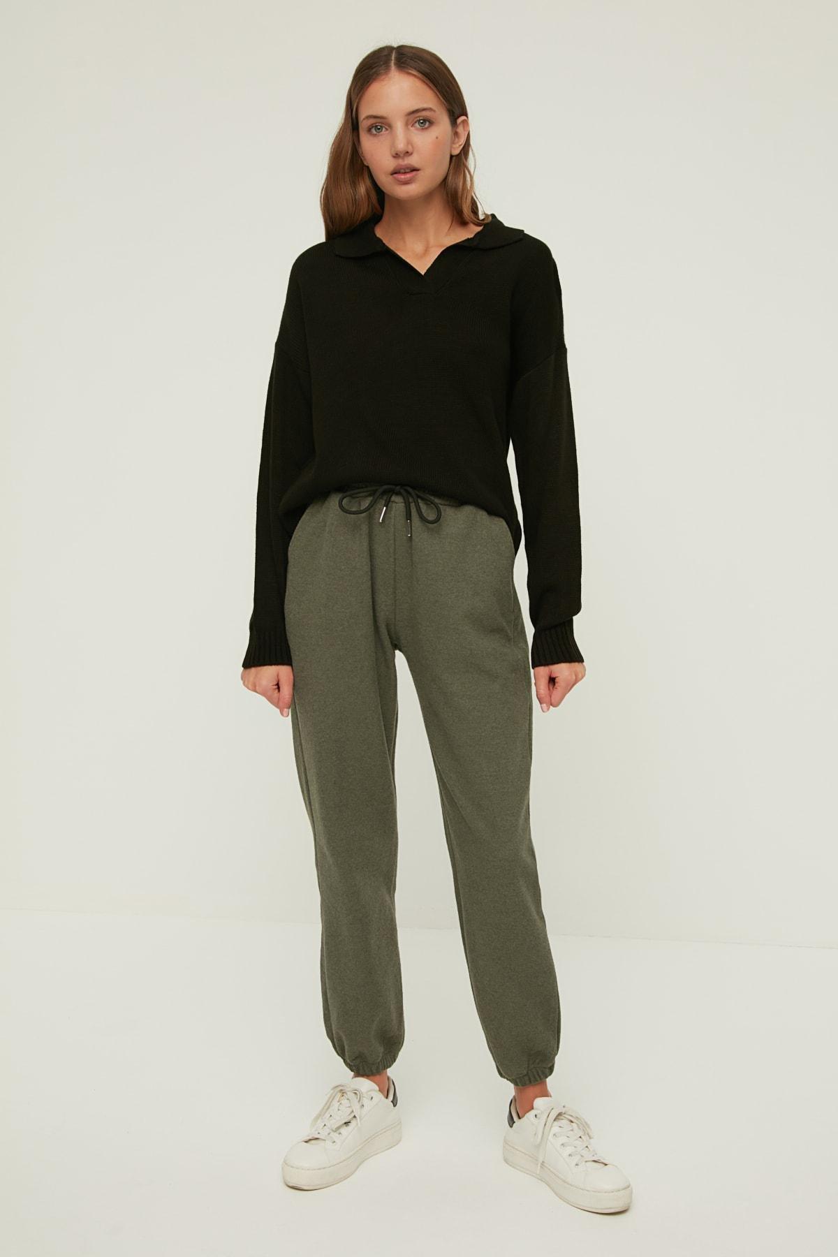 Khaki Relaxed Sweatpants, , large image number 6