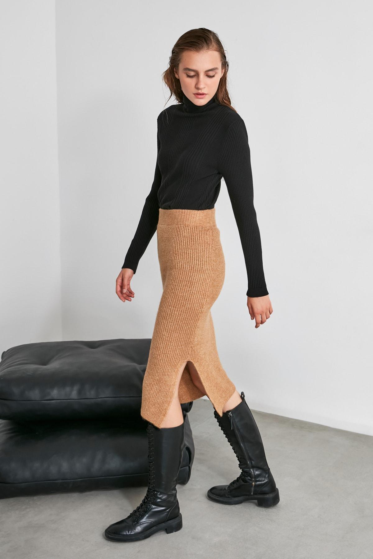 Brown Midi Skirt, , large image number 2