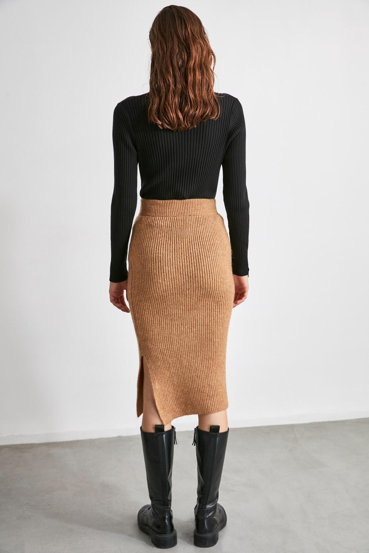 Brown Midi Skirt, , large image number 4