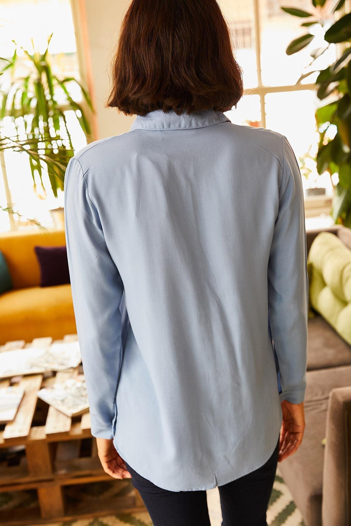 Blue Woven Regular Shirt, BABY BLUE, large image number 1