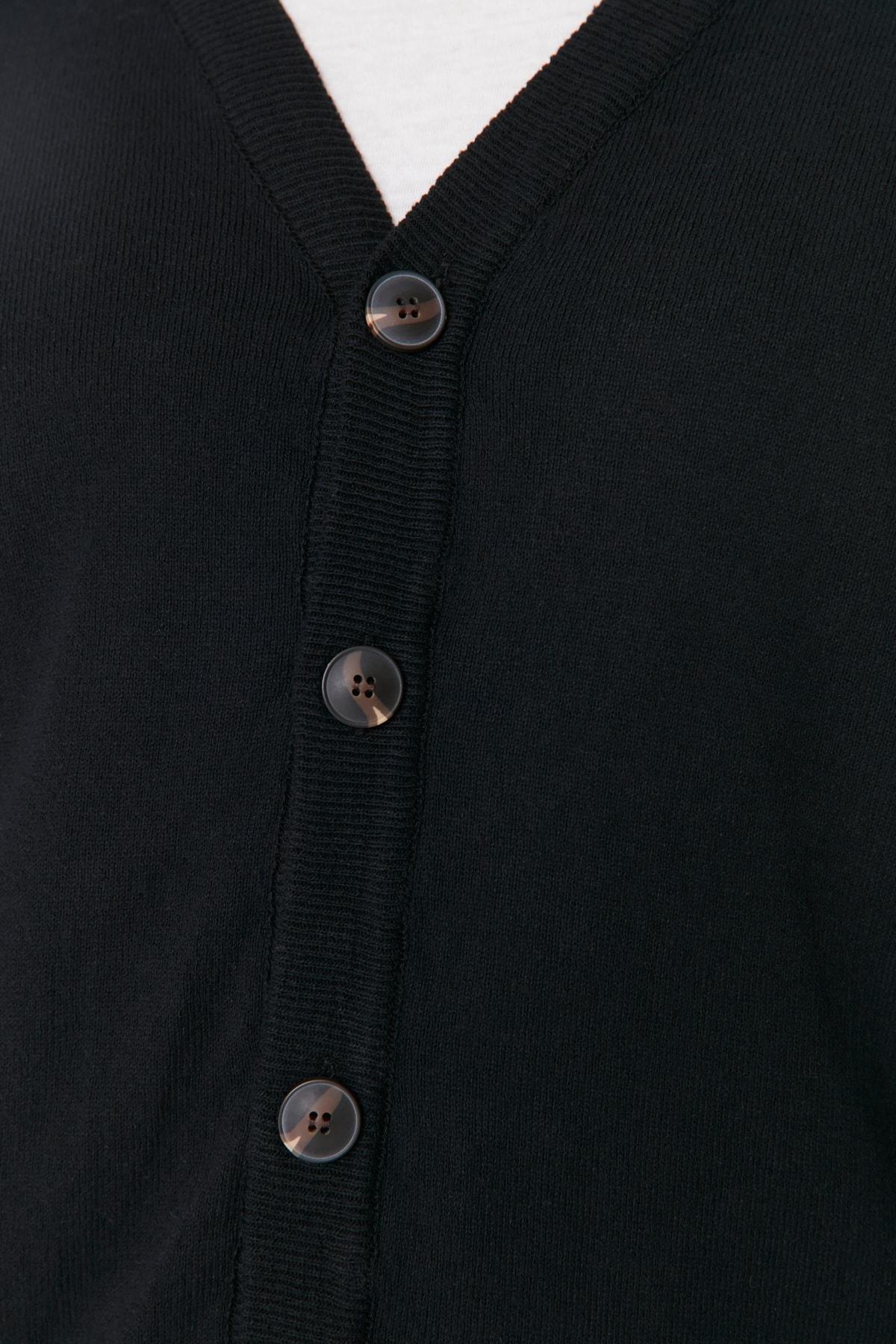 Black Regular Cardigan, Black, large image number 1