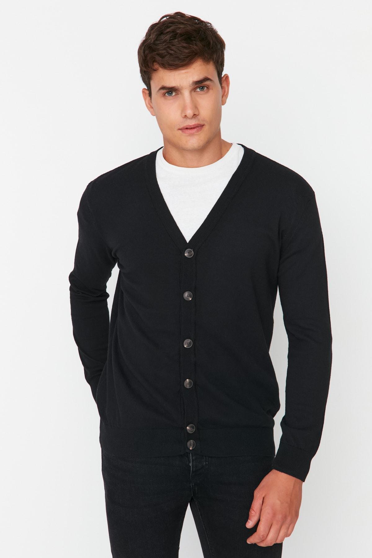 Black Regular Cardigan, Black, large image number 2