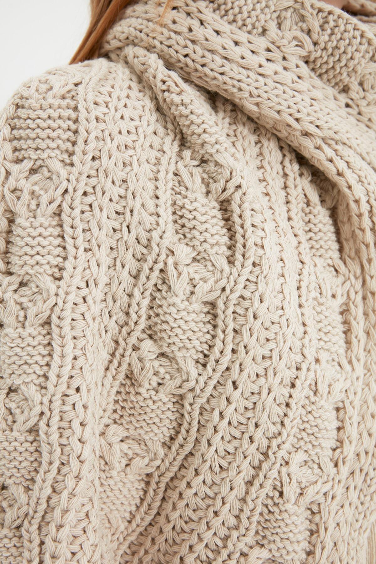 Trendyol - Beige Textured Business Scarf