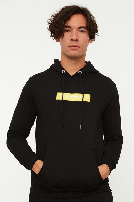 Trendyol - Black Hooded Sweatshirt