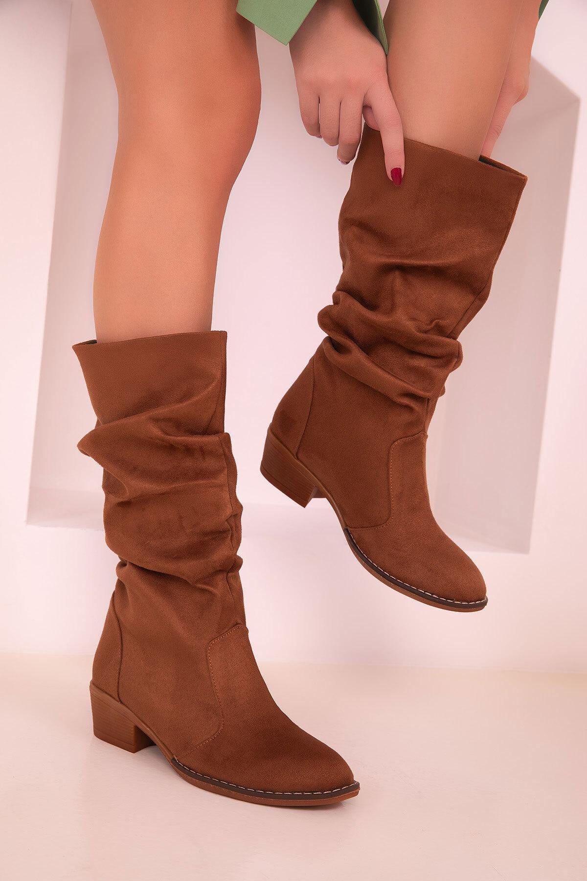Brown Suede Boots, , large image number 1