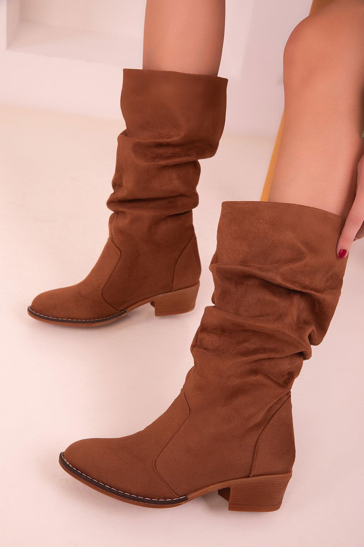 Brown Suede Boots, , large image number 4