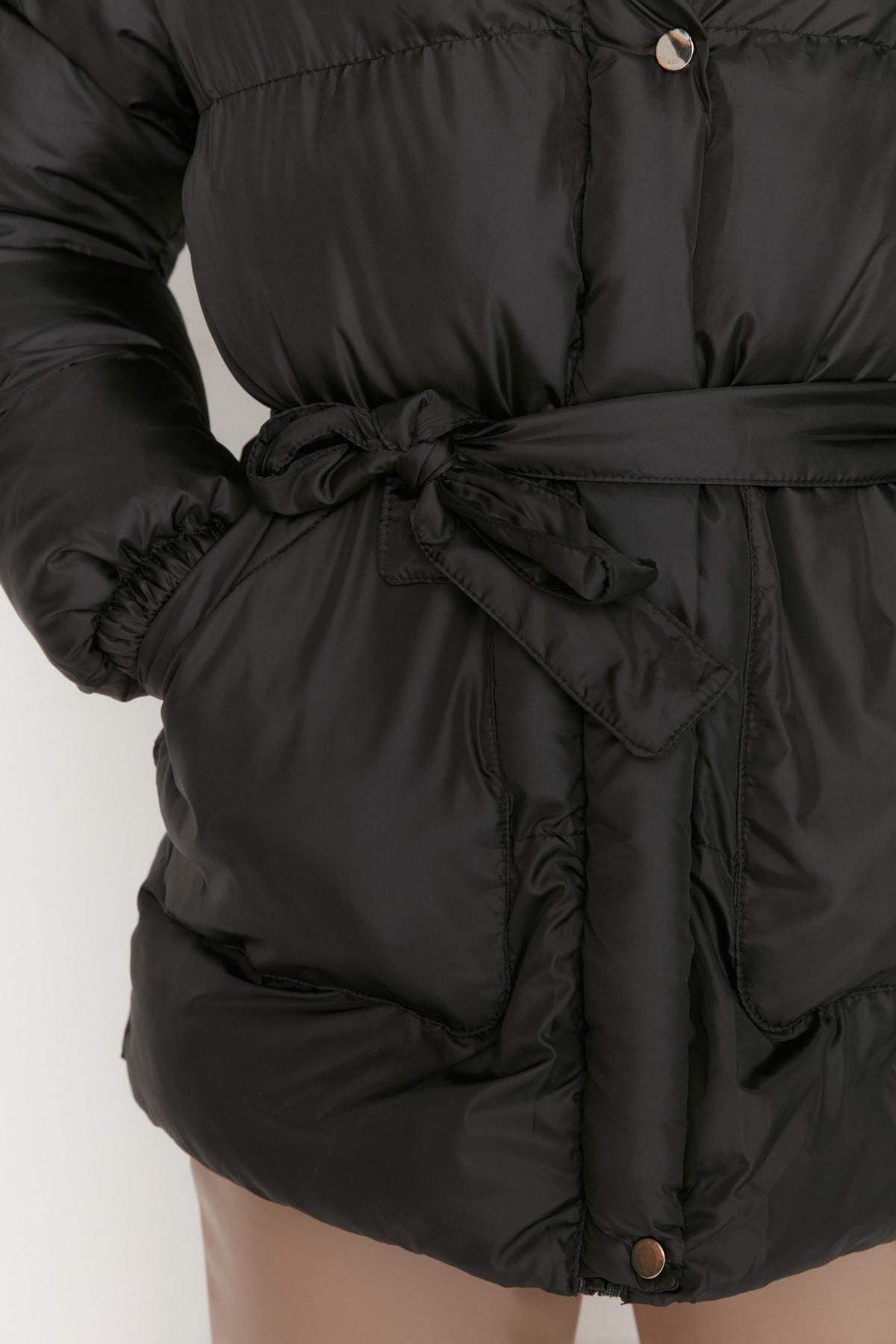 Black Puffer Hooded Jacket, , large image number 3