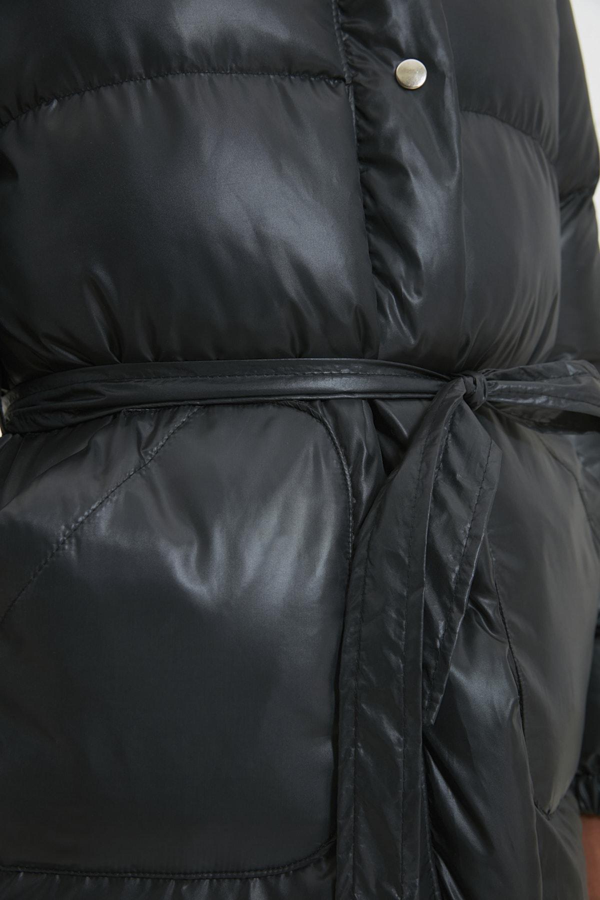 Black Puffer Hooded Jacket, , large image number 8
