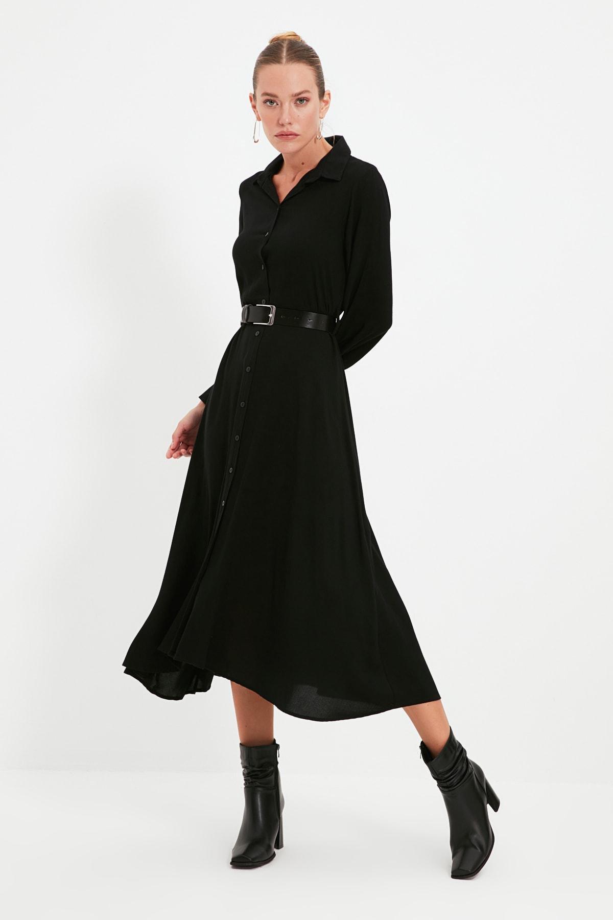 Black Shirt Dress, , large image number 0