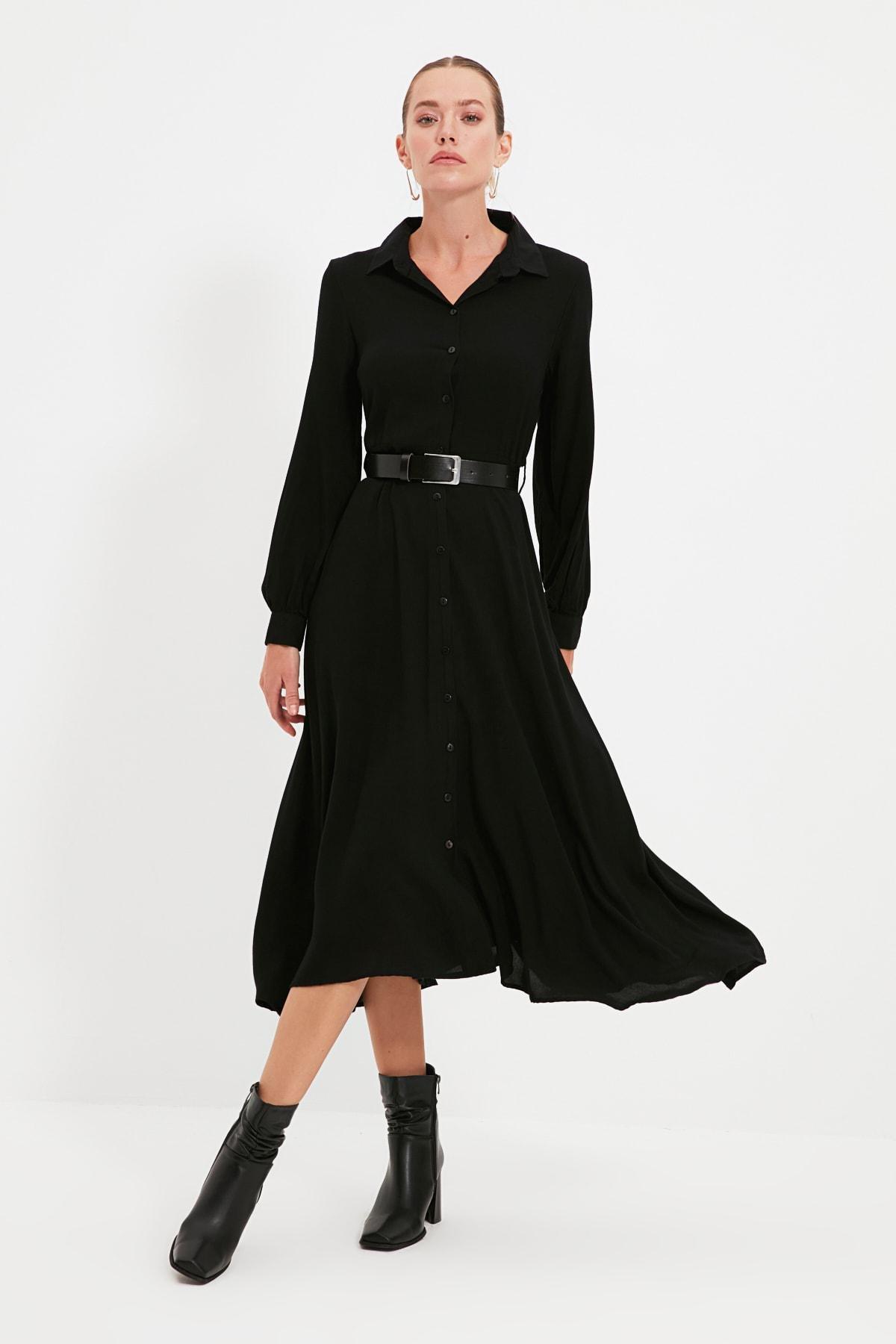 Black Shirt Dress, , large image number 2