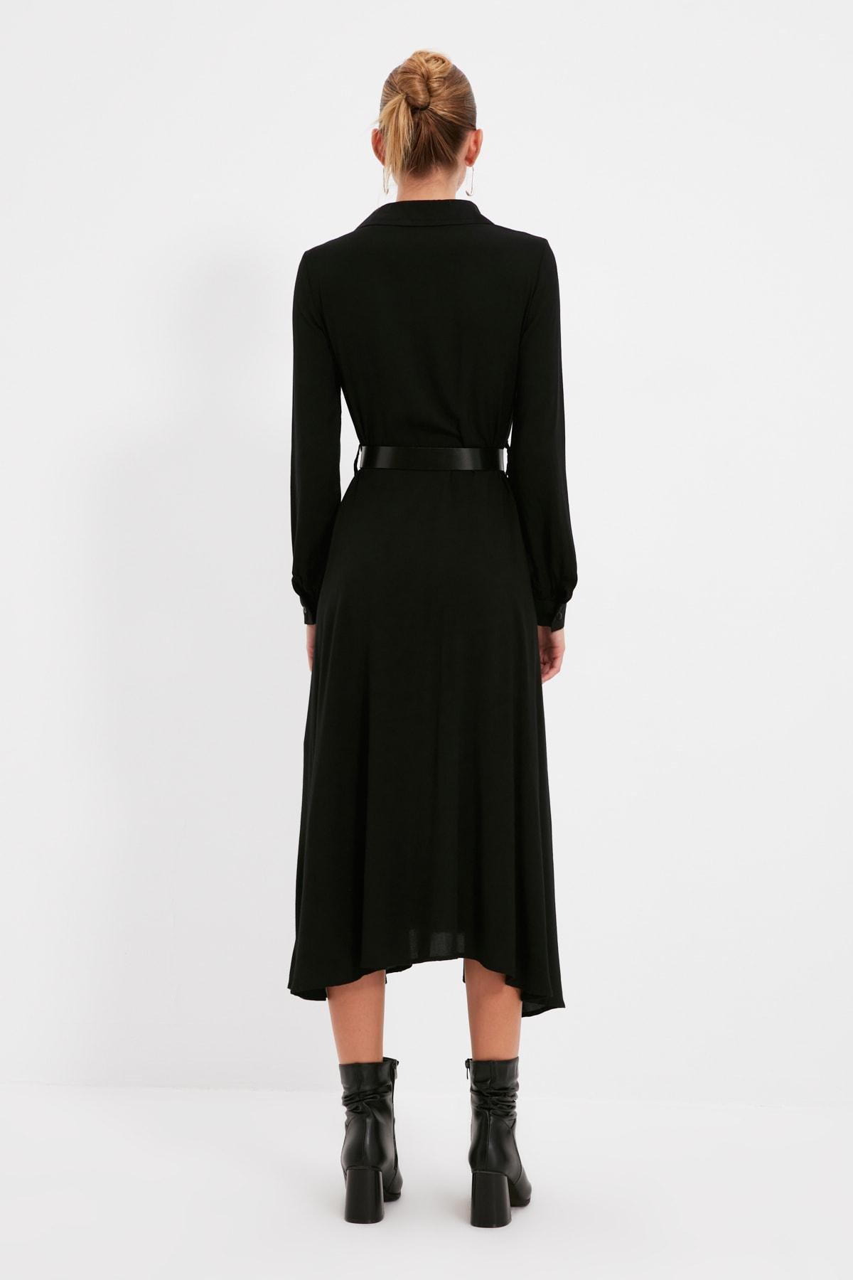 Black Shirt Dress, Black, large image number 8