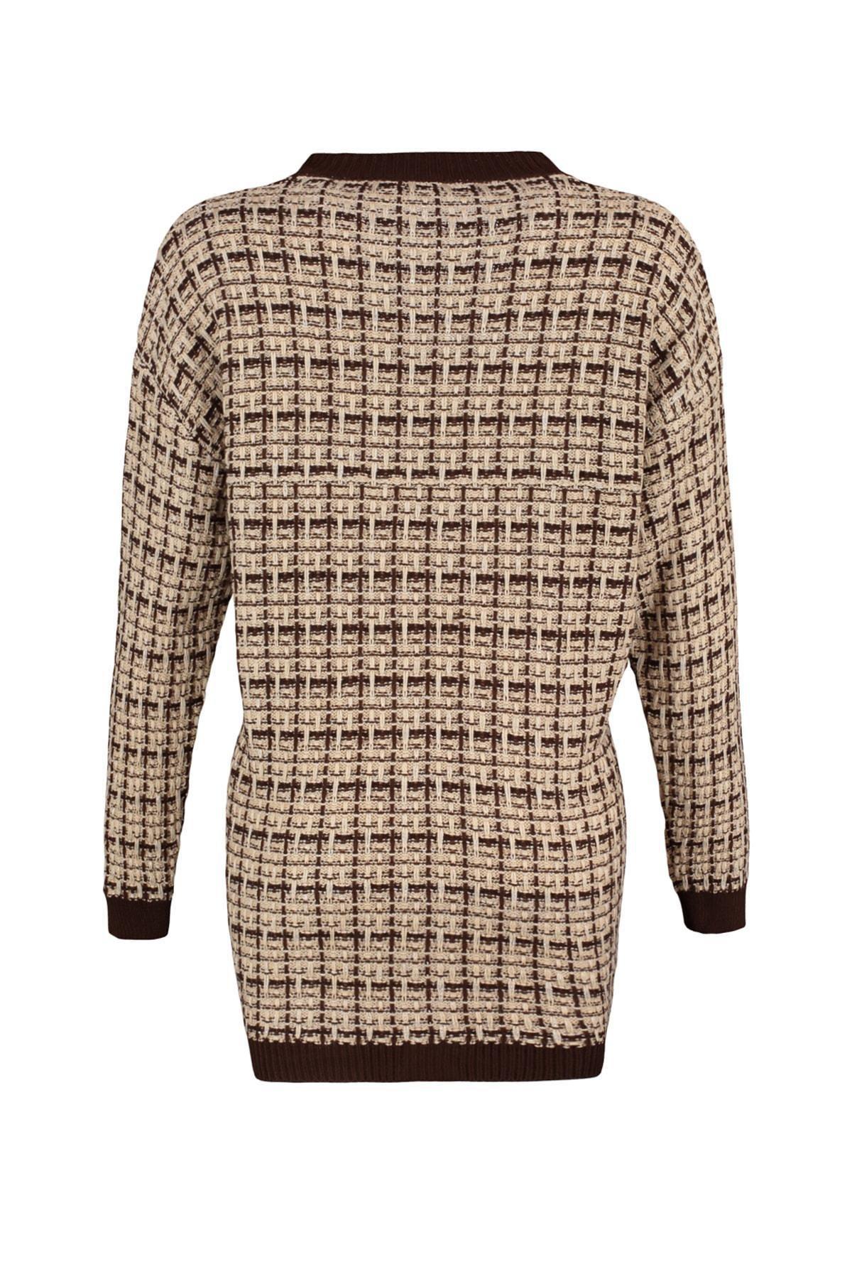 Trendyol - Brown Oversize Cardigan