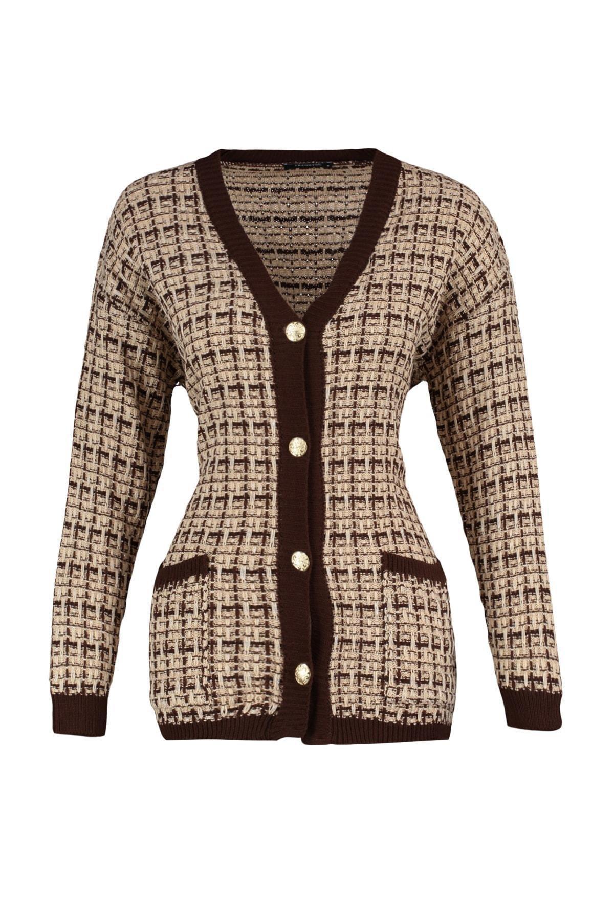 Trendyol - Brown Oversize Cardigan