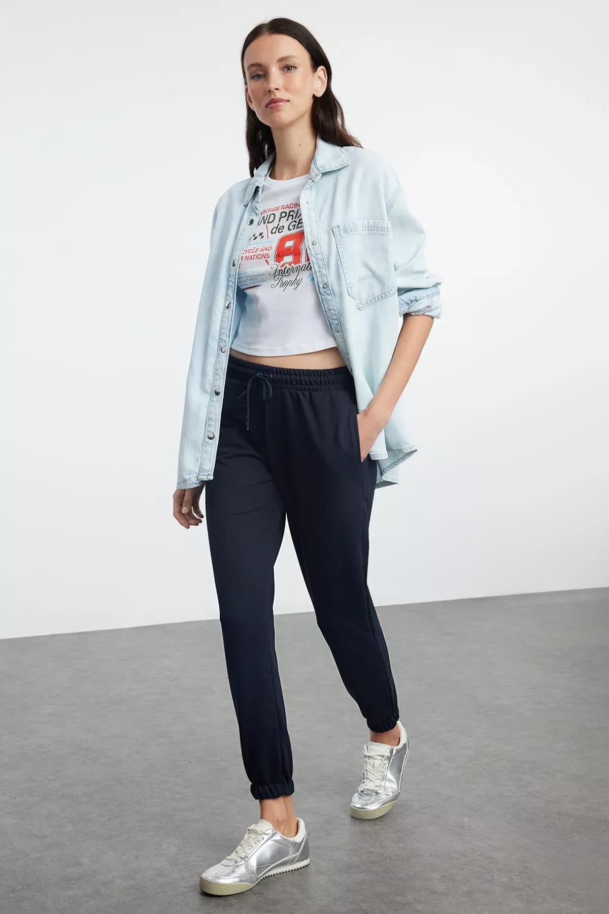 Navy Jogger Knit Sweatpants, C101_4136, large image number 0