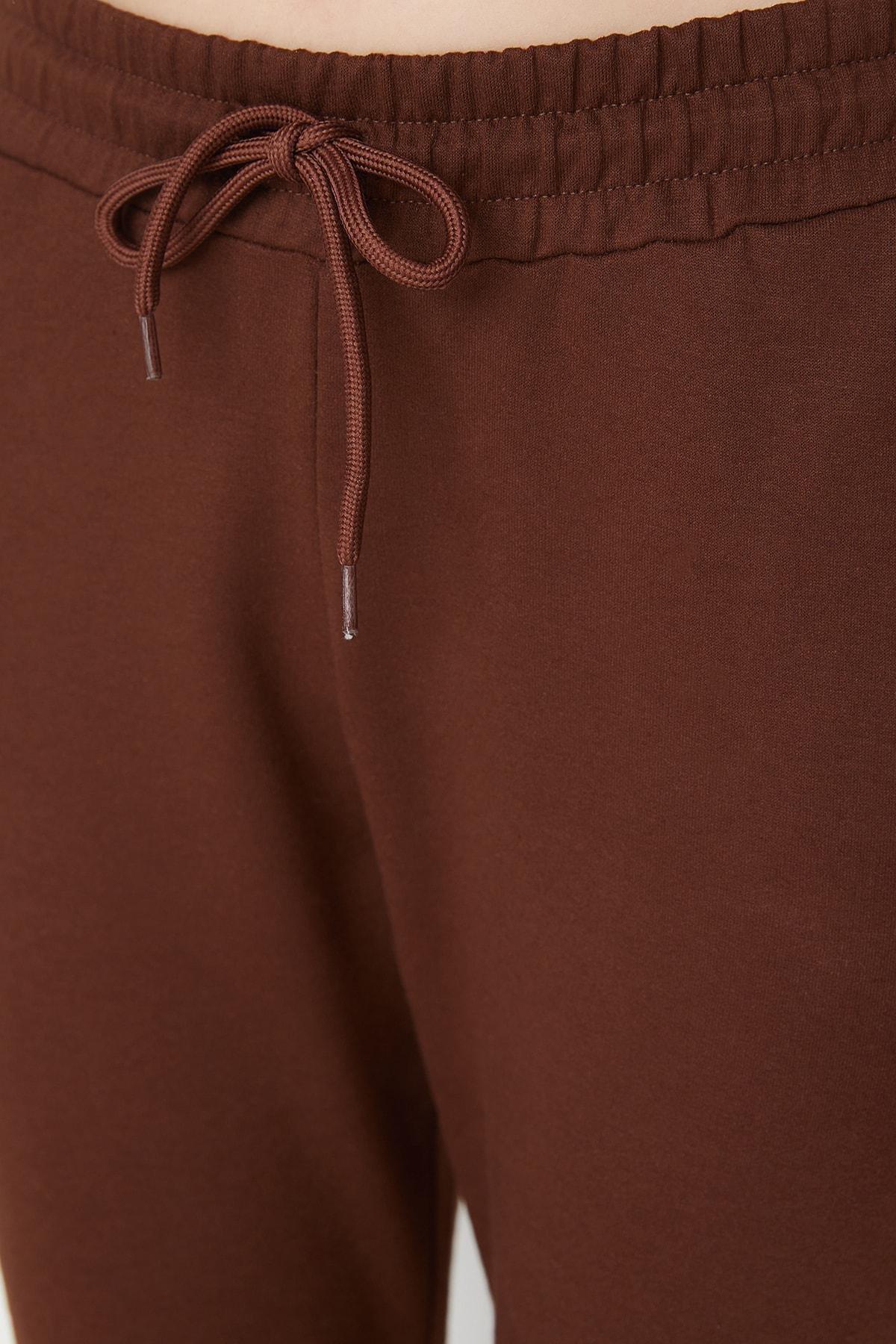 Brown Basic Knit Jogger Pants, , large image number 15