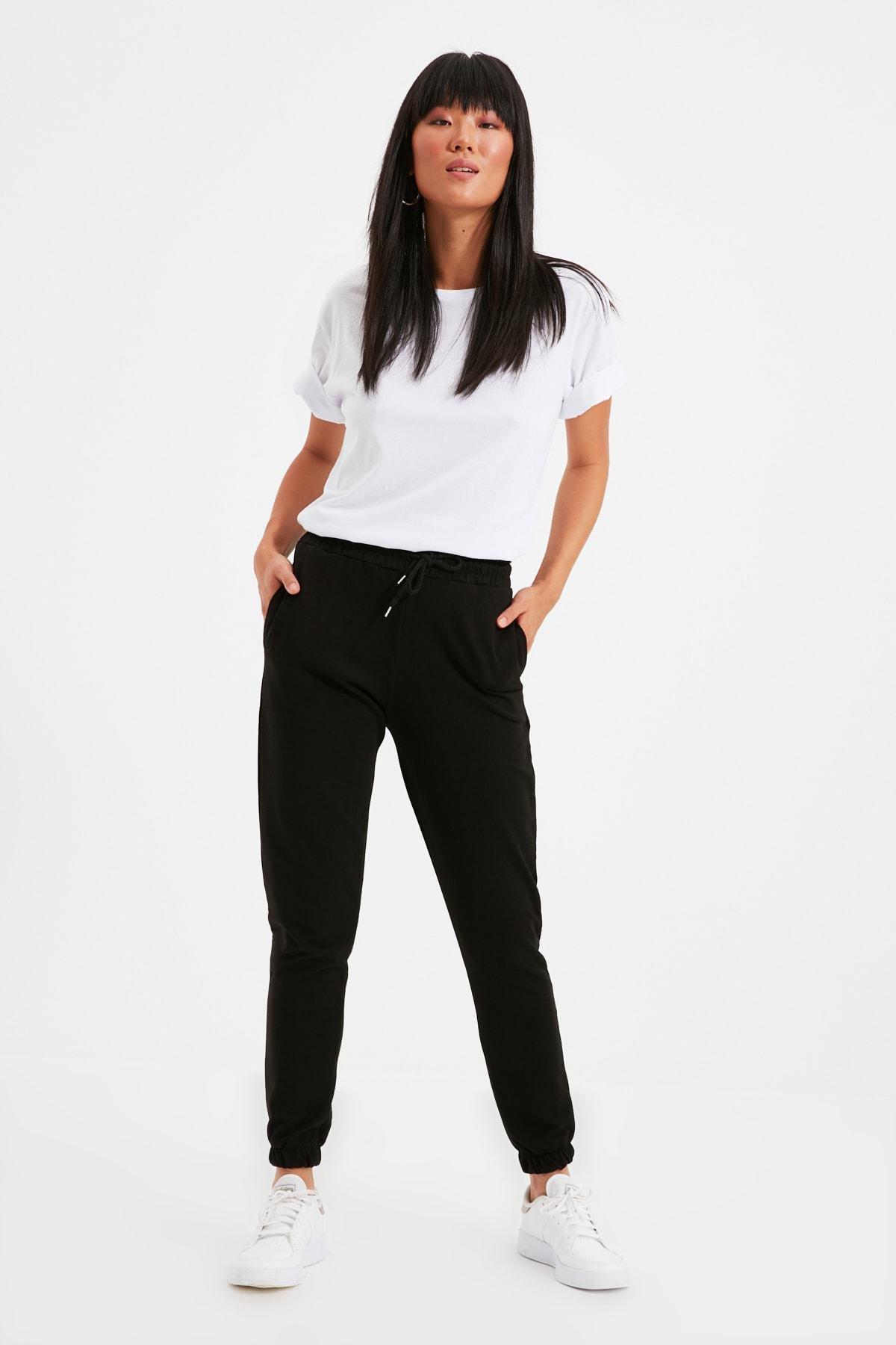 Black Basic Jogger Sweatpants, , large image number 0