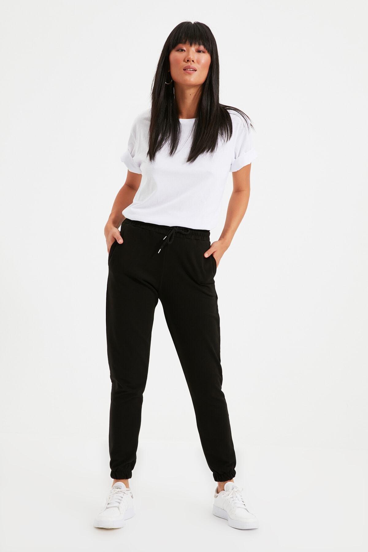 Black Basic Jogger Sweatpants, , large image number 1