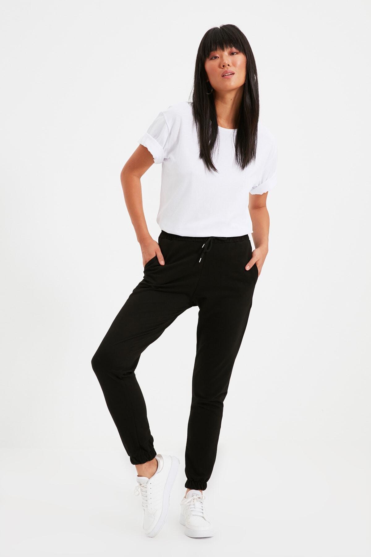 Black Basic Jogger Sweatpants, , large image number 2