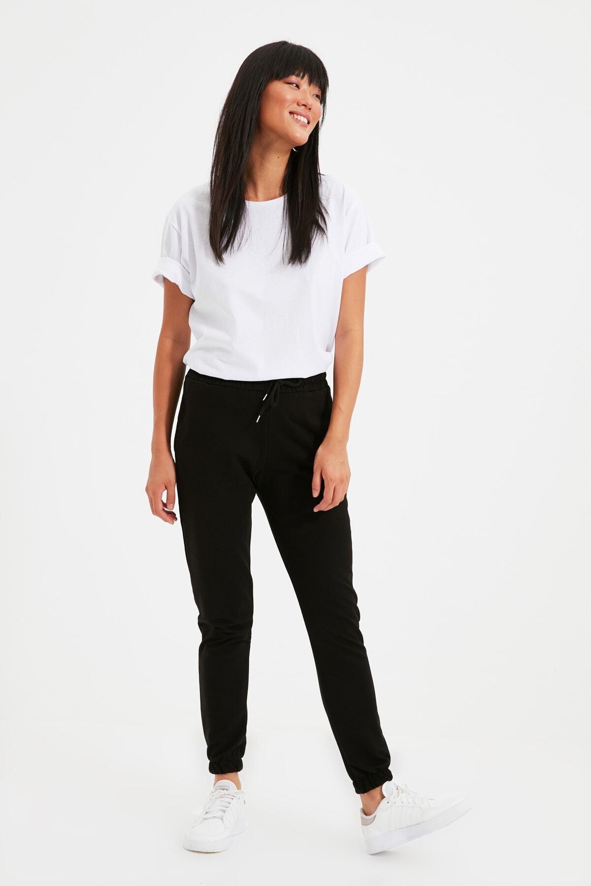 Black Basic Jogger Sweatpants, , large image number 3