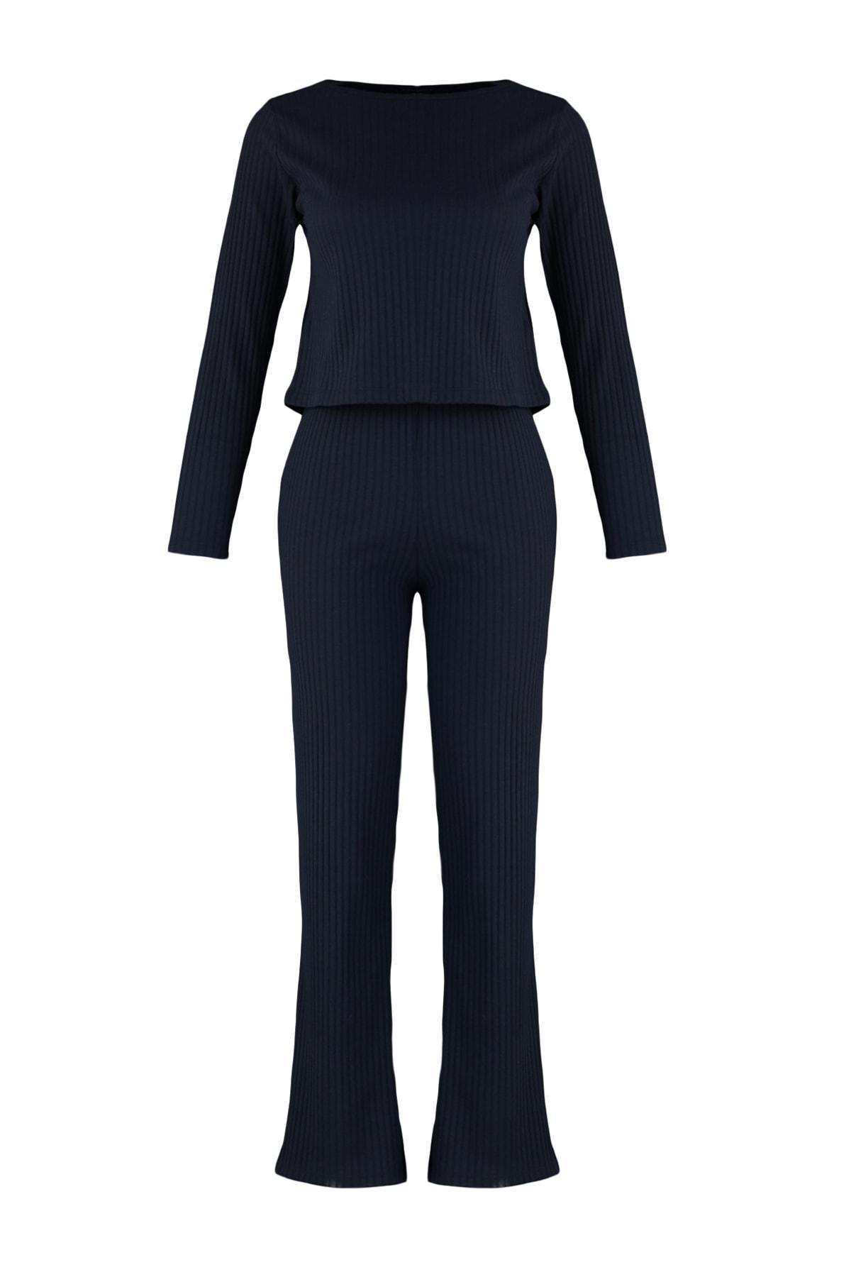 Navy Mid Waist Pajama Set, , large image number 7