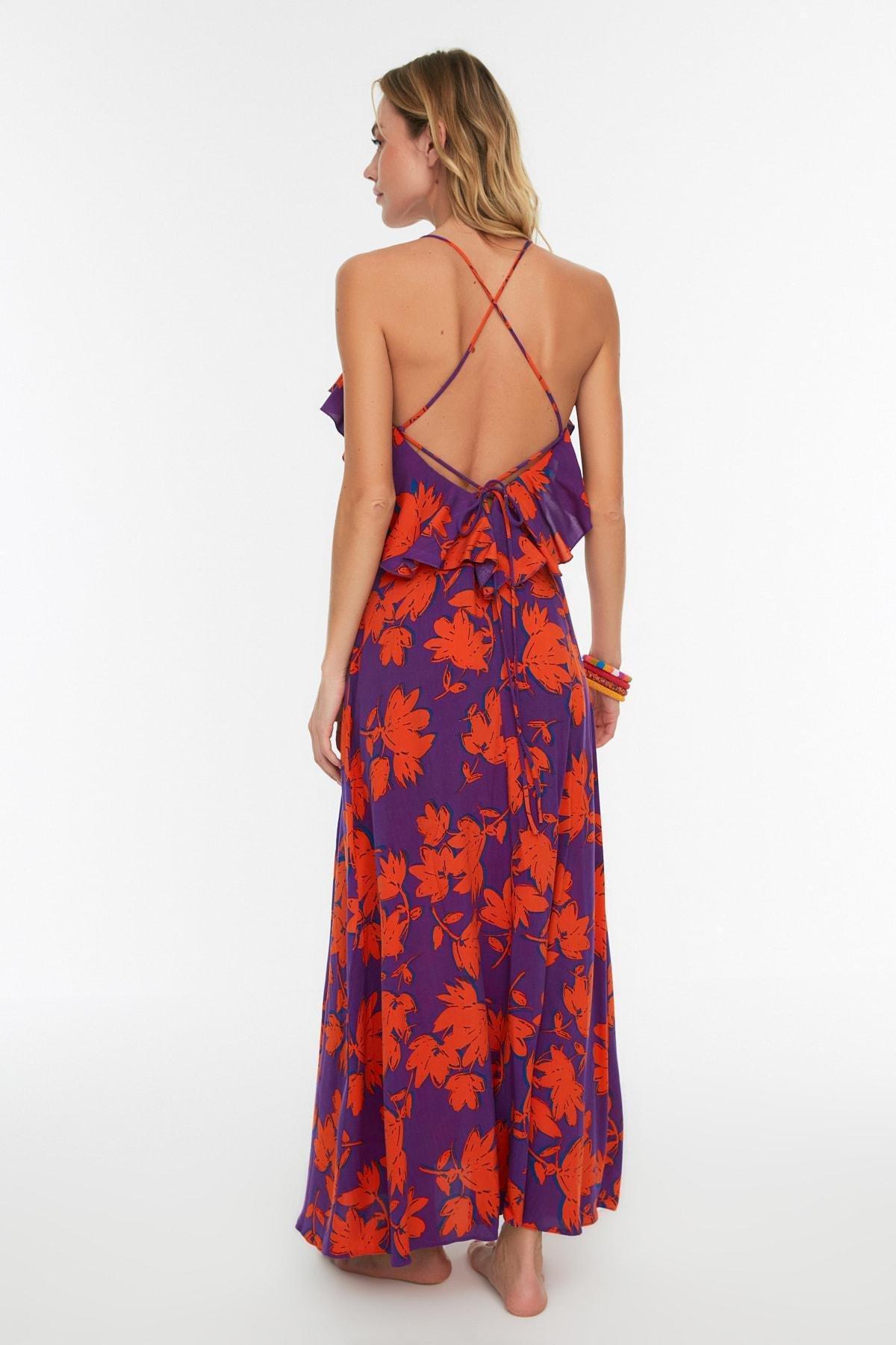 Multicolour Halter Neck Beach Dress, , large image number 4