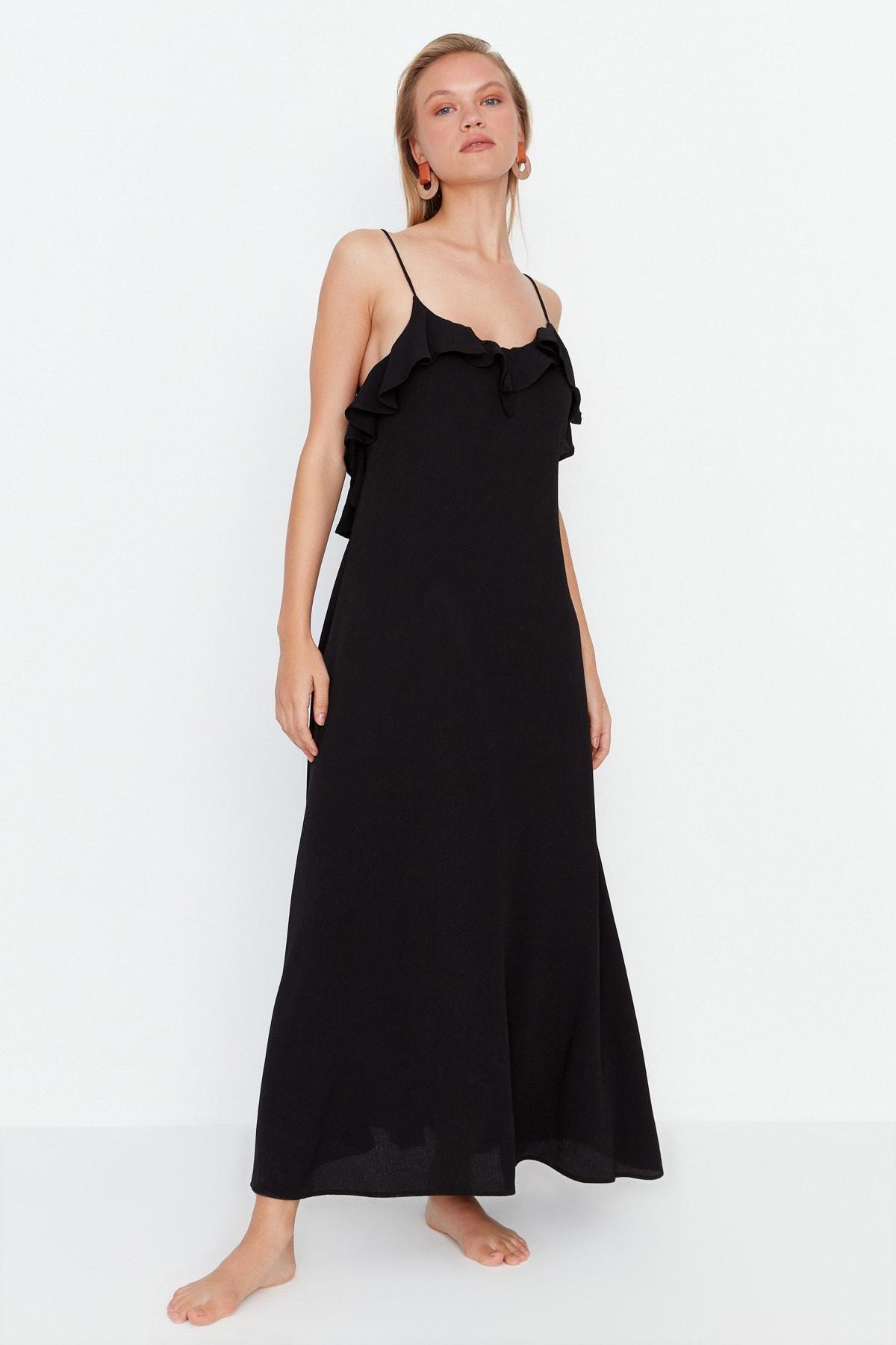 Black Halter Neck Beach Dress, , large image number 1